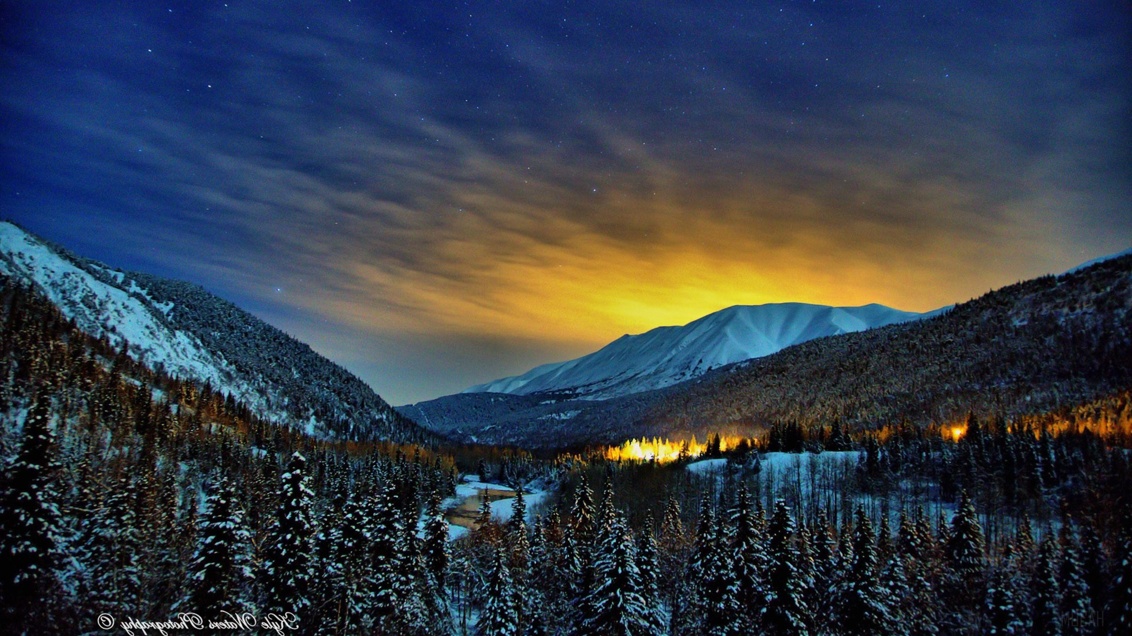 HD wallpaper, Alaska Winter Nights 4K
