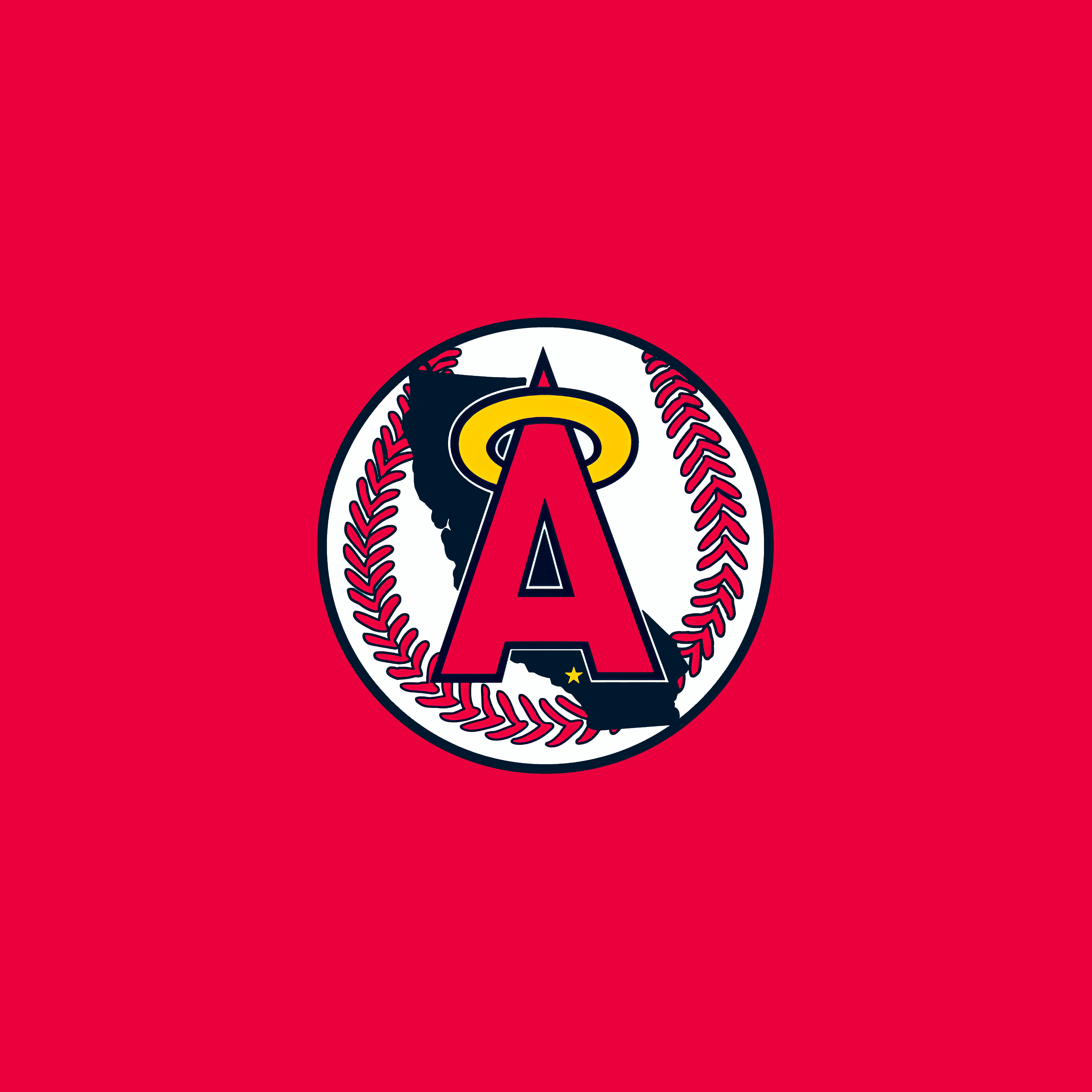 HD wallpaper, 5K, American Baseball Team, Los Angeles Angels, Red Background, Angels Of Anaheim