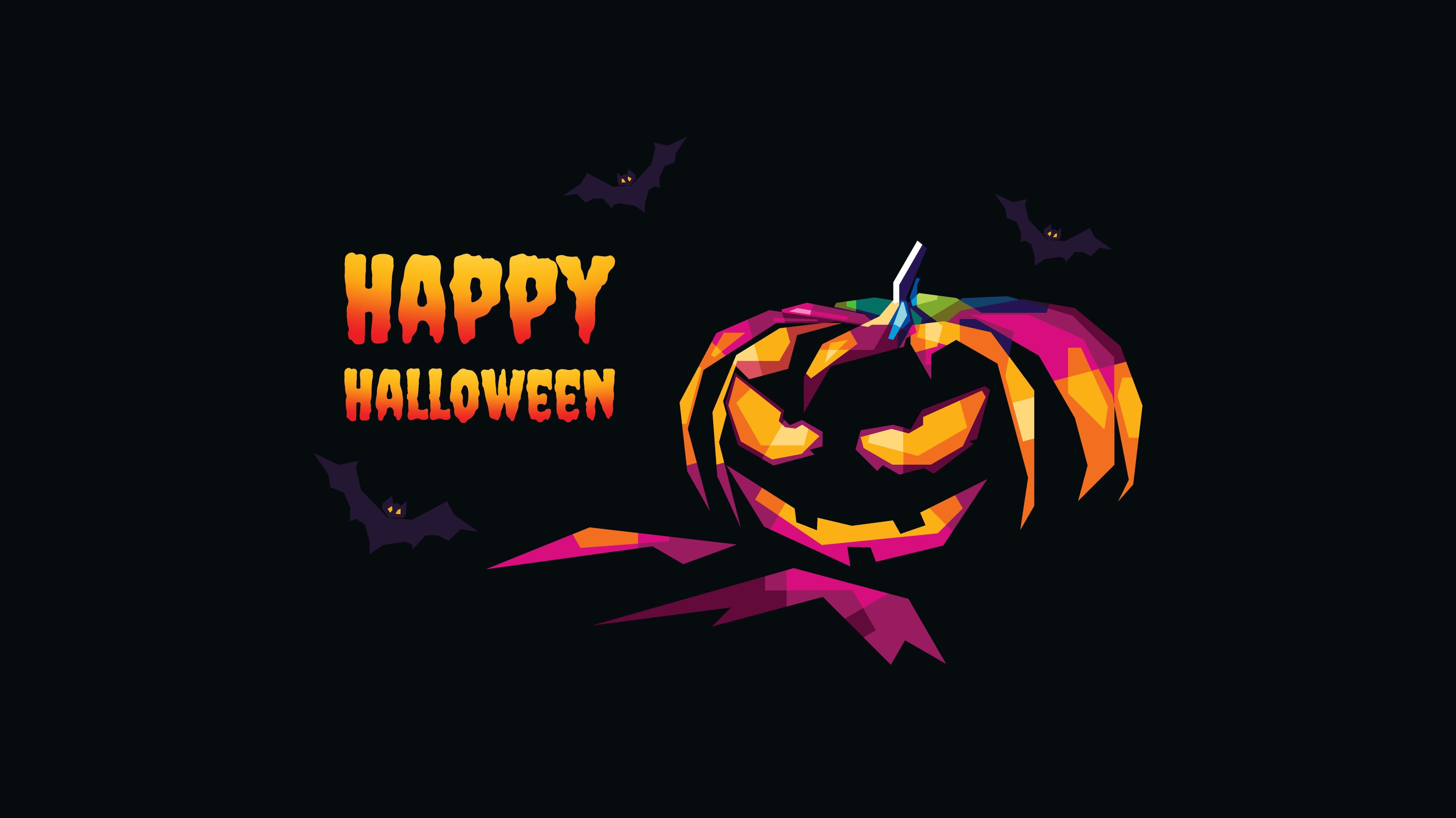 HD wallpaper, Amoled, Happy Halloween, Halloween Pumpkin, Black Background