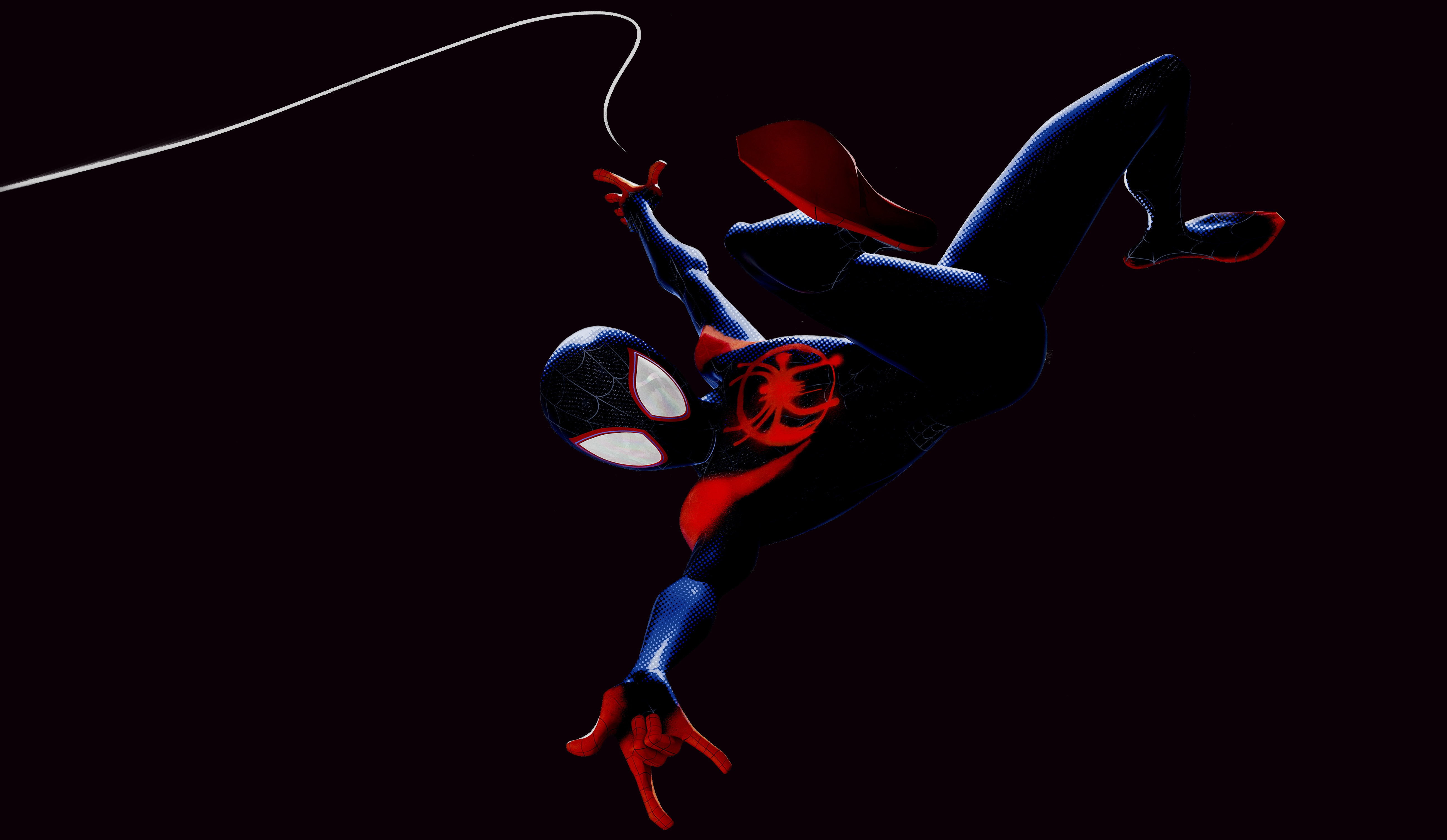 HD wallpaper, Amoled, Miles Morales, 5K, Spiderman, Black Background