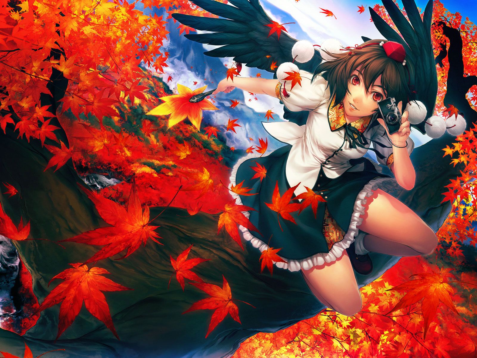 HD wallpaper, Autumn, Anime, Girl