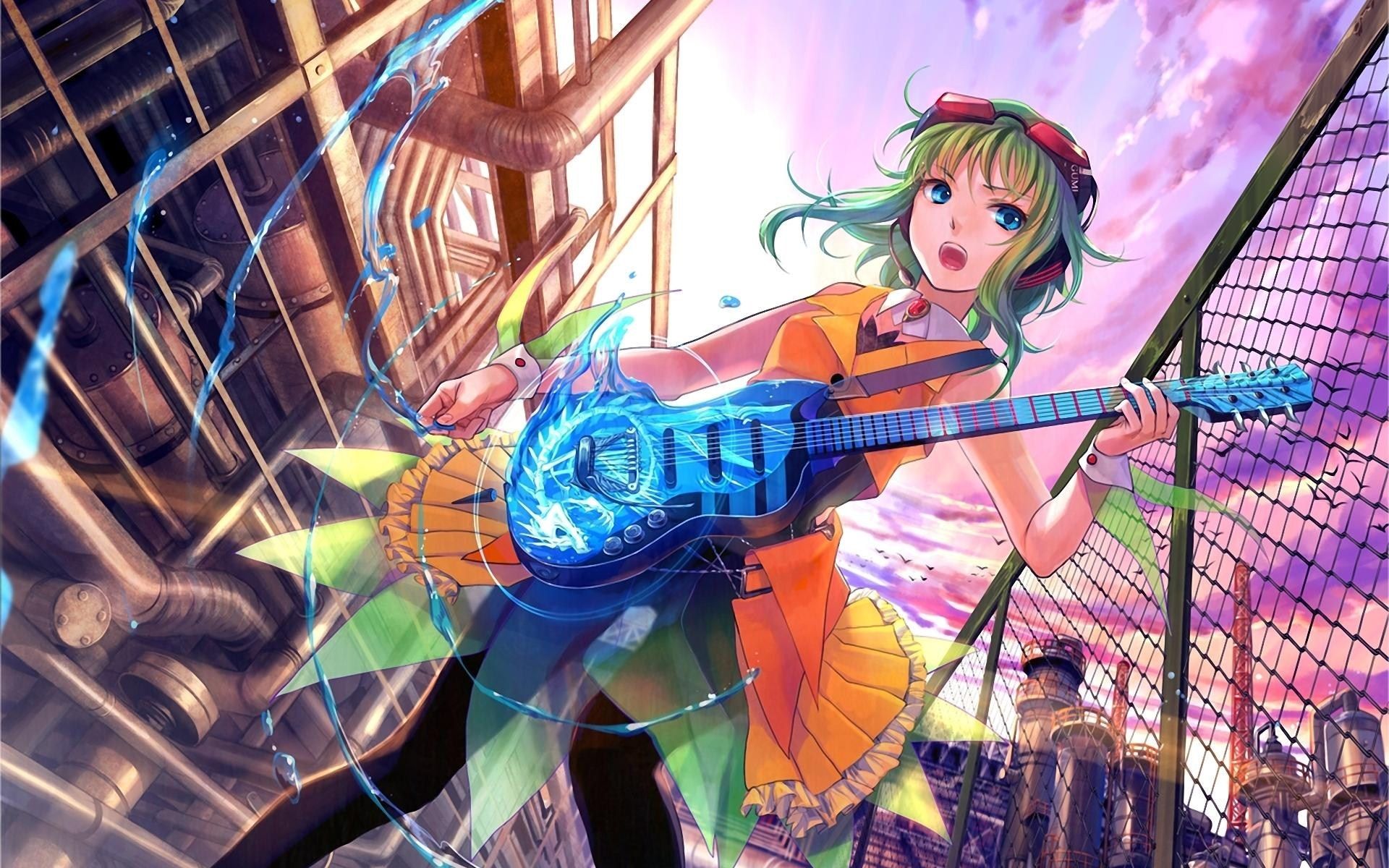 HD wallpaper, Art, Anime, Music, Guitar, Girl