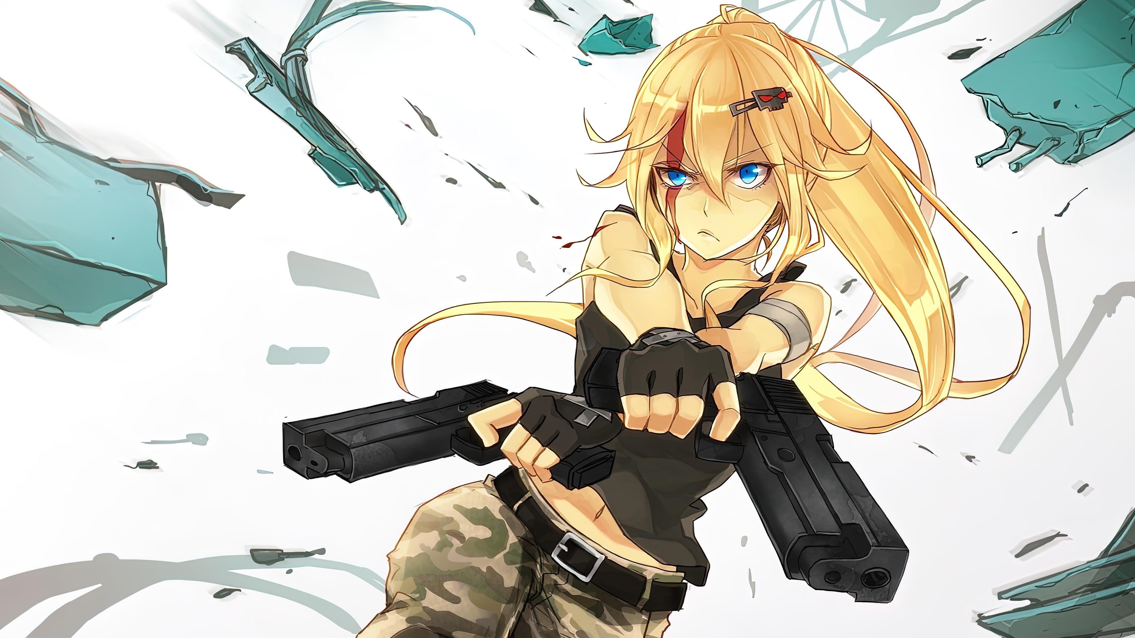 HD wallpaper, Girl, Soldier, Hd, Wallpaper, Guns, Anime, 4K, Army
