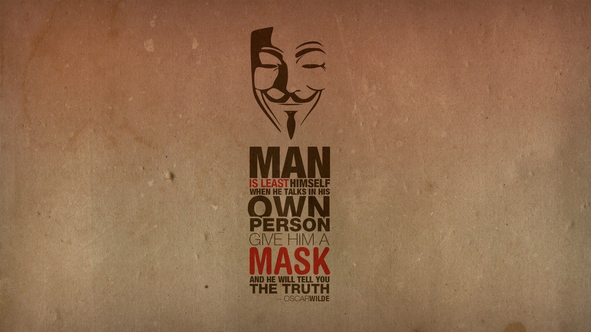 HD wallpaper, Oscar, Mask, Text, Quotes, Wilde, Typography, Anonymous