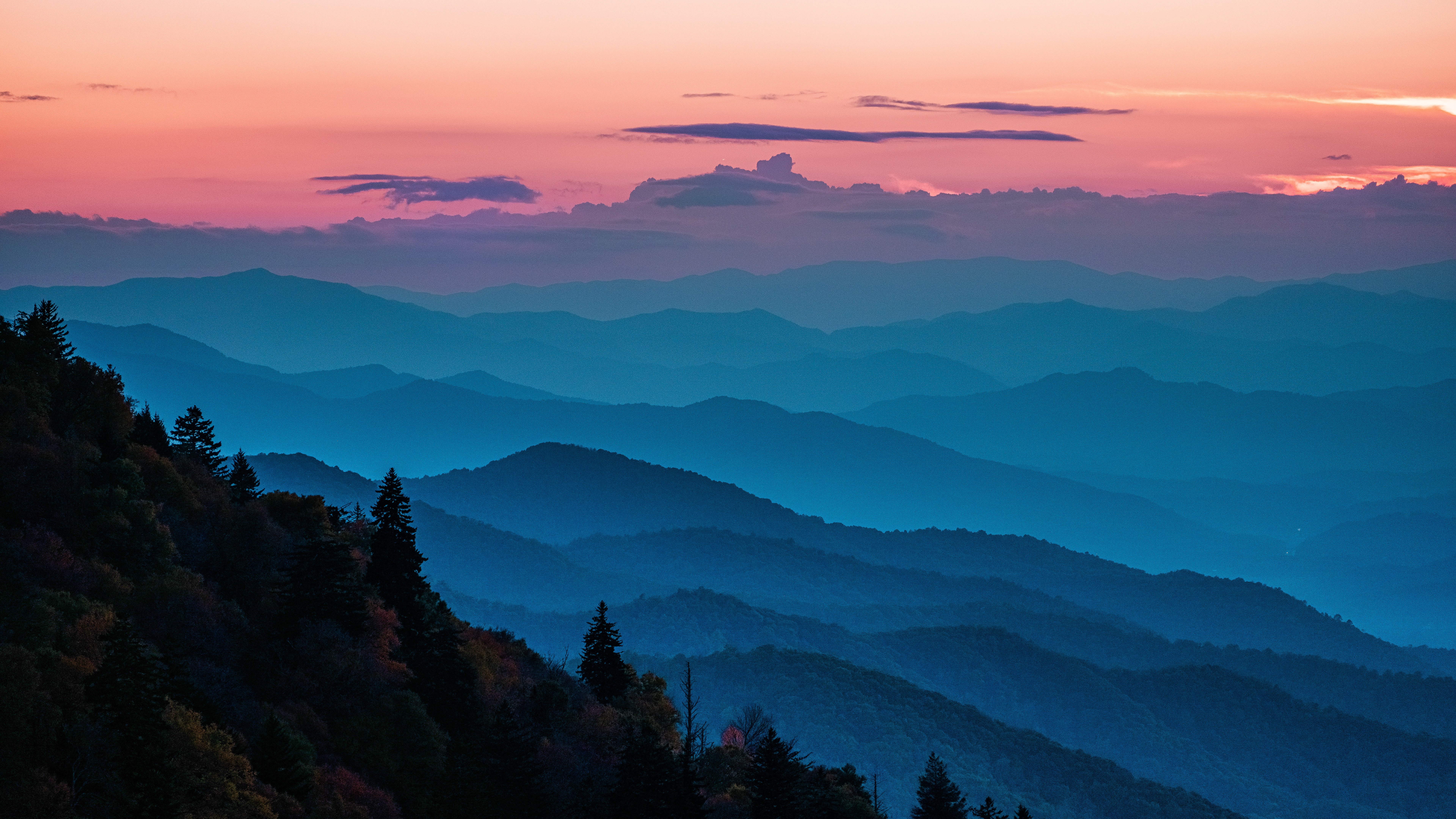 HD wallpaper, Layers, Blue Ridge Mountains, 5K, Appalachian Mountains Range, Usa, Scenic, Hiking Trail, 8K