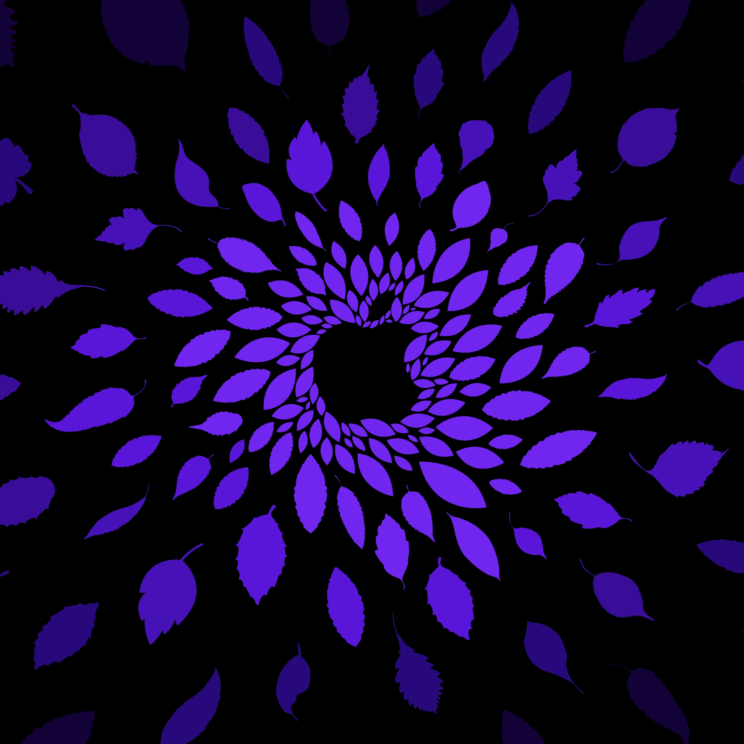 HD wallpaper, Violet, Leaves, Apple Logo, Dark Background