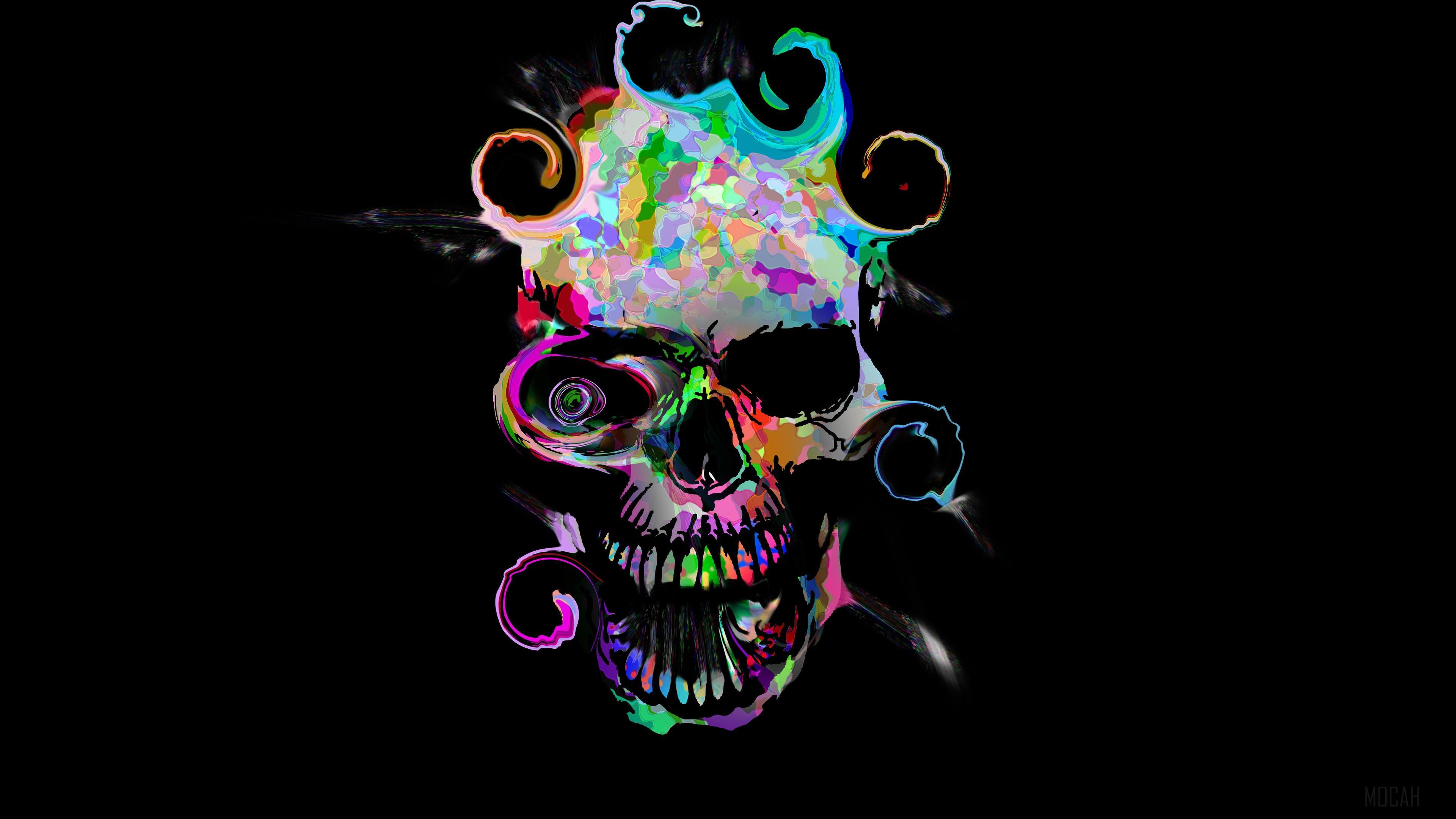 HD wallpaper, Artistic Colorful Skull 4K