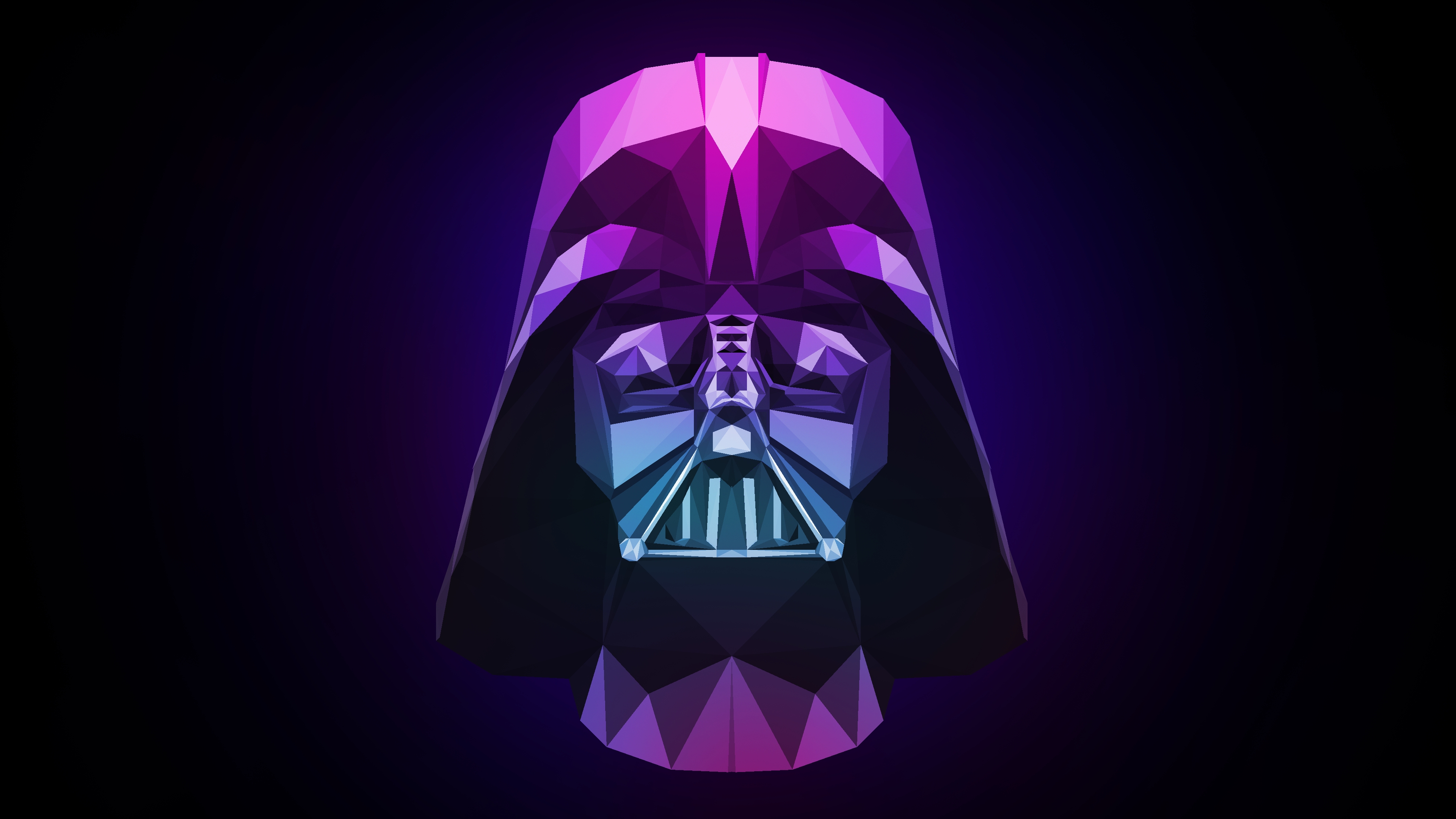 HD wallpaper, Darth Vader, Low Poly, Artwork, Purple, Dark Background