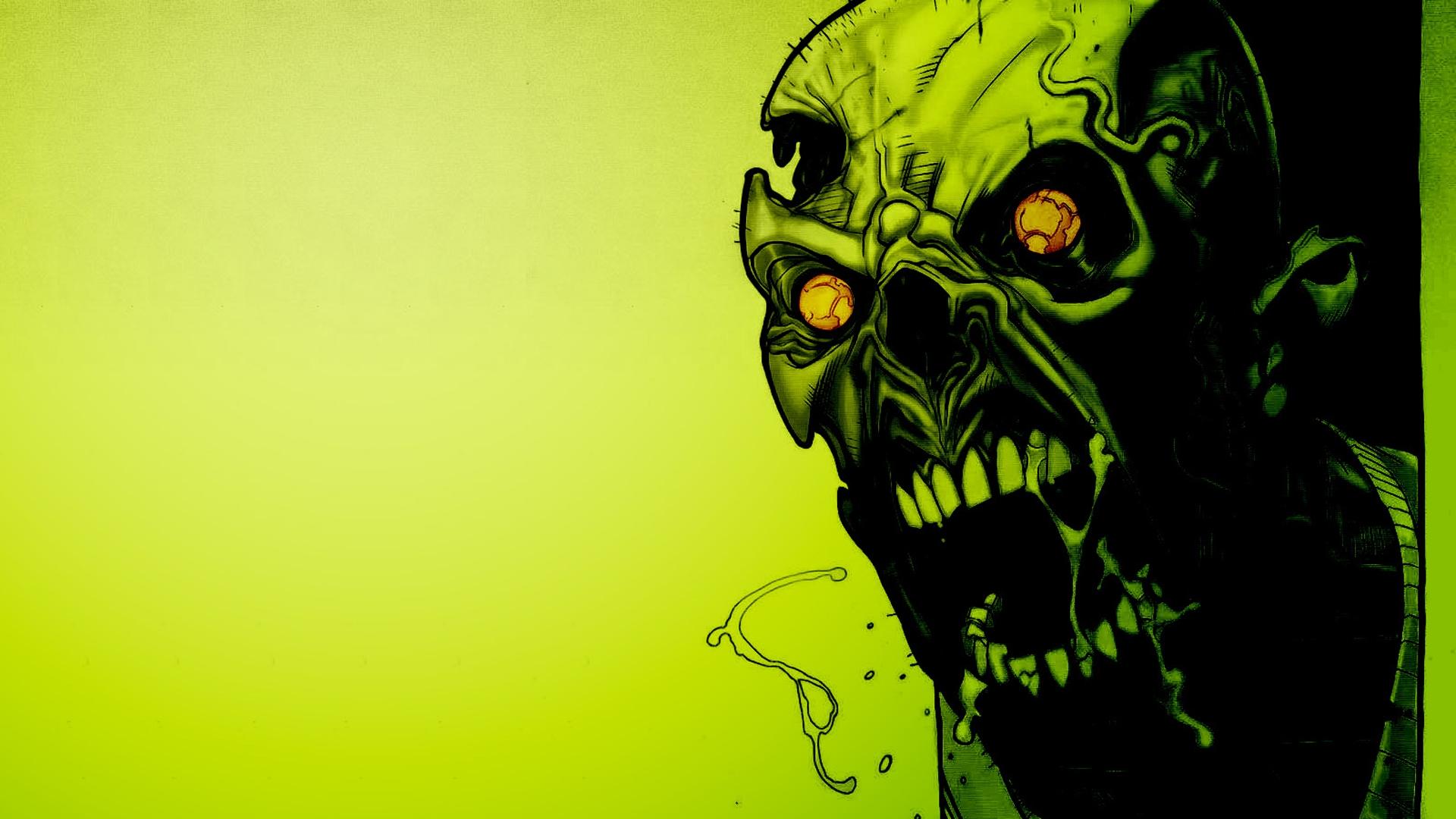 HD wallpaper, Artwork, Undead, Indoors, Zombies, Simple Background, Green Color
