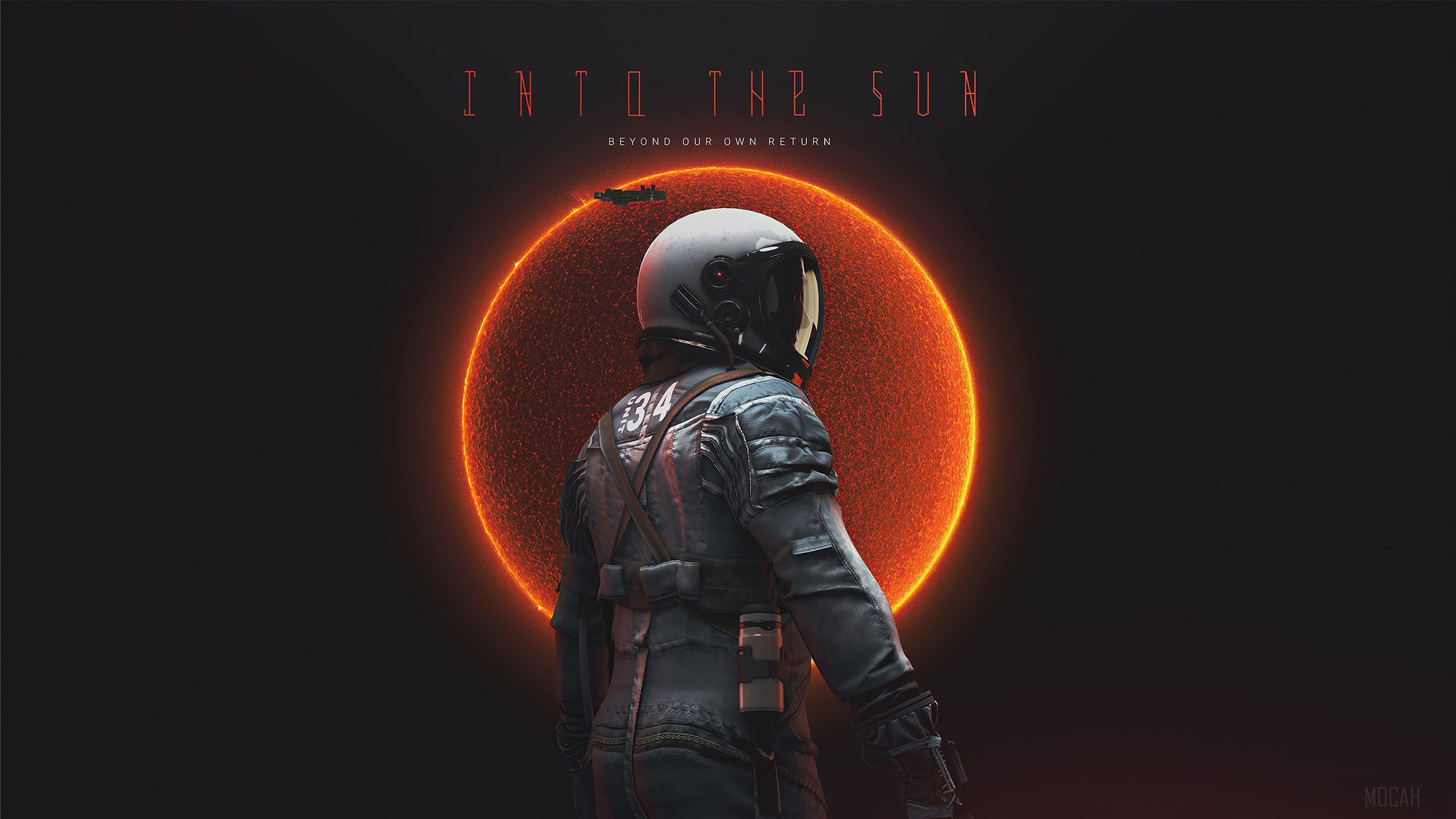HD wallpaper, Astronaut Into The Sun 4K