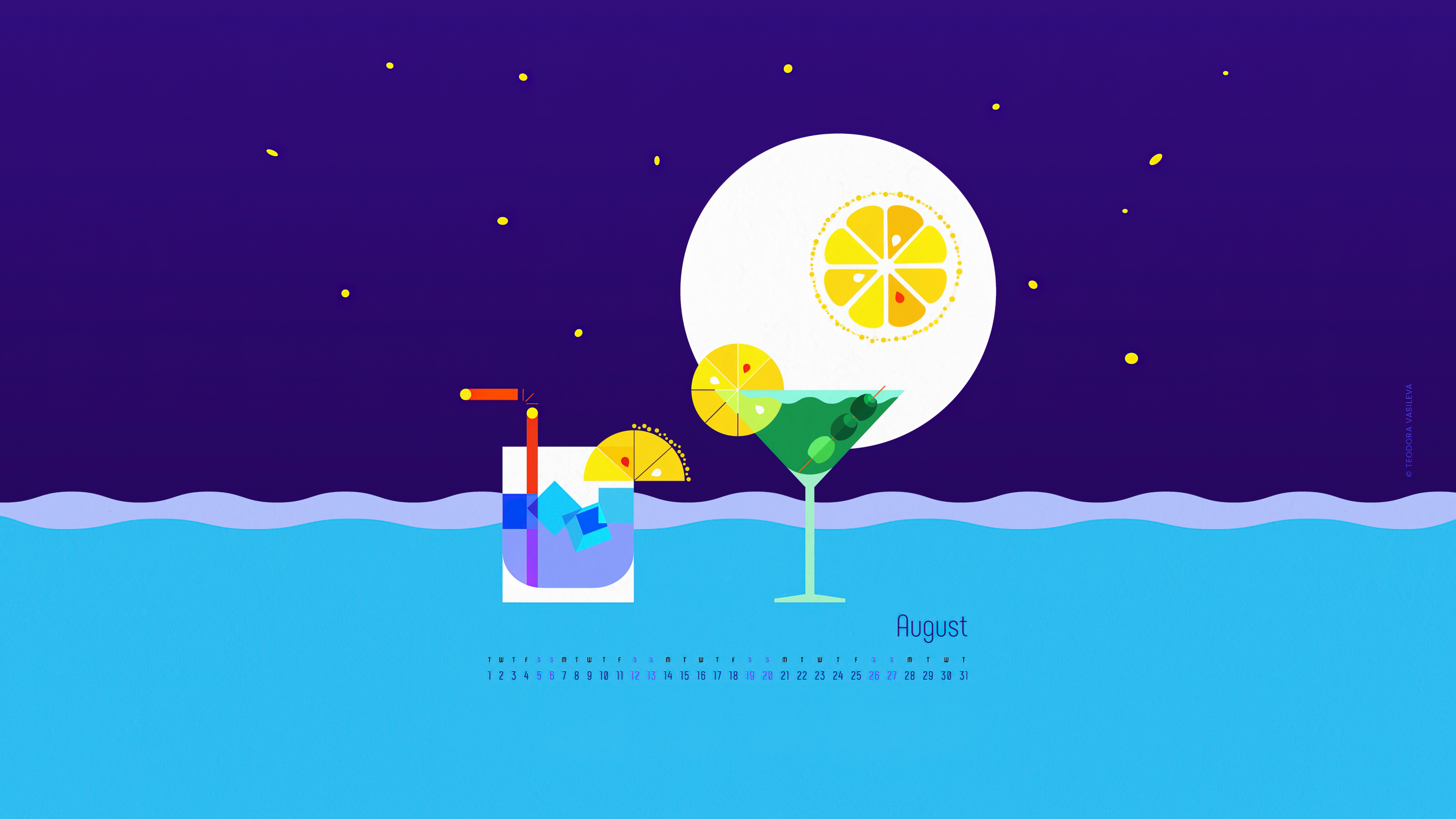 HD wallpaper, Cocktail, Simple, Party Night, 2023, August Calendar