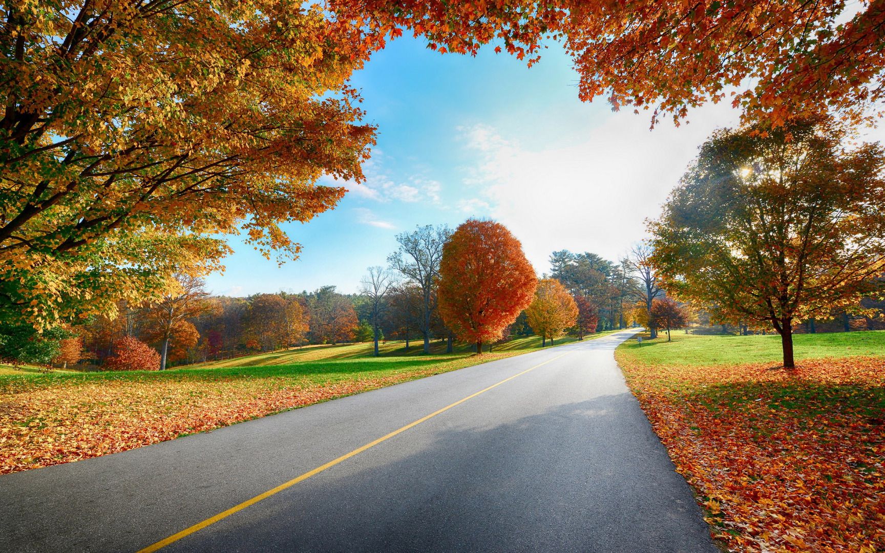 HD wallpaper, Autumn, Country, In, Road
