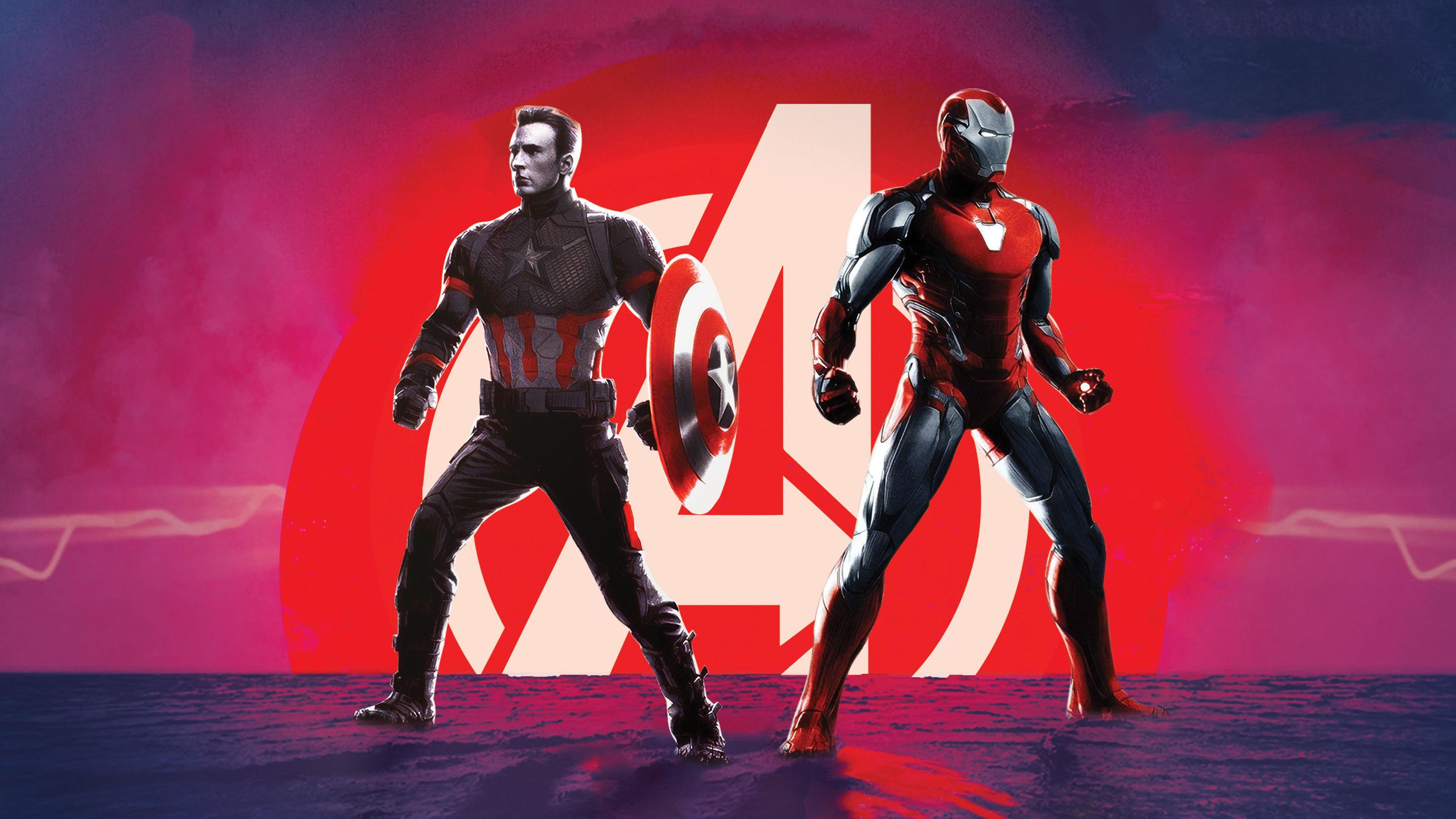 HD wallpaper, Avengers  Endgame, Captain America And Iron Man, 4K