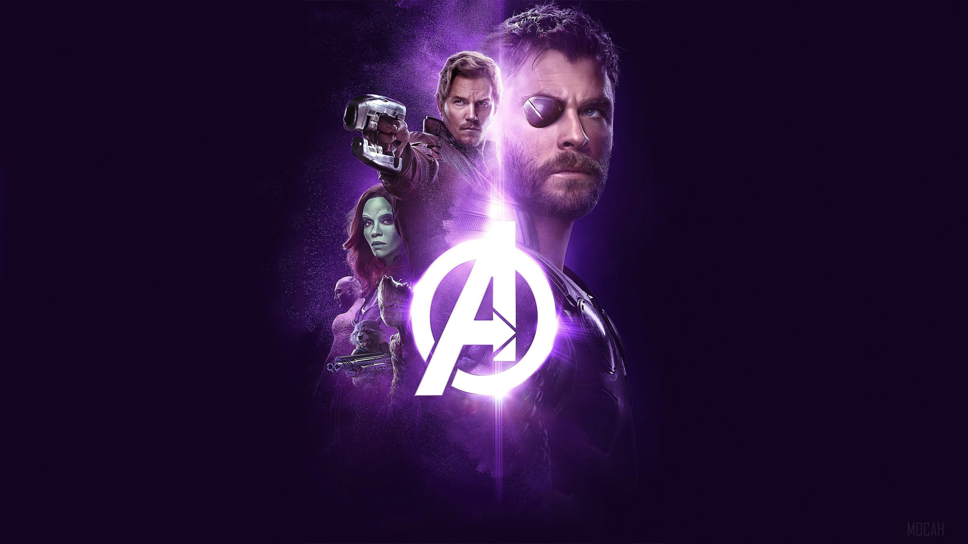 HD wallpaper, Avengers Infinity War Thor Groot Rocket Star Lord Gamora 4K
