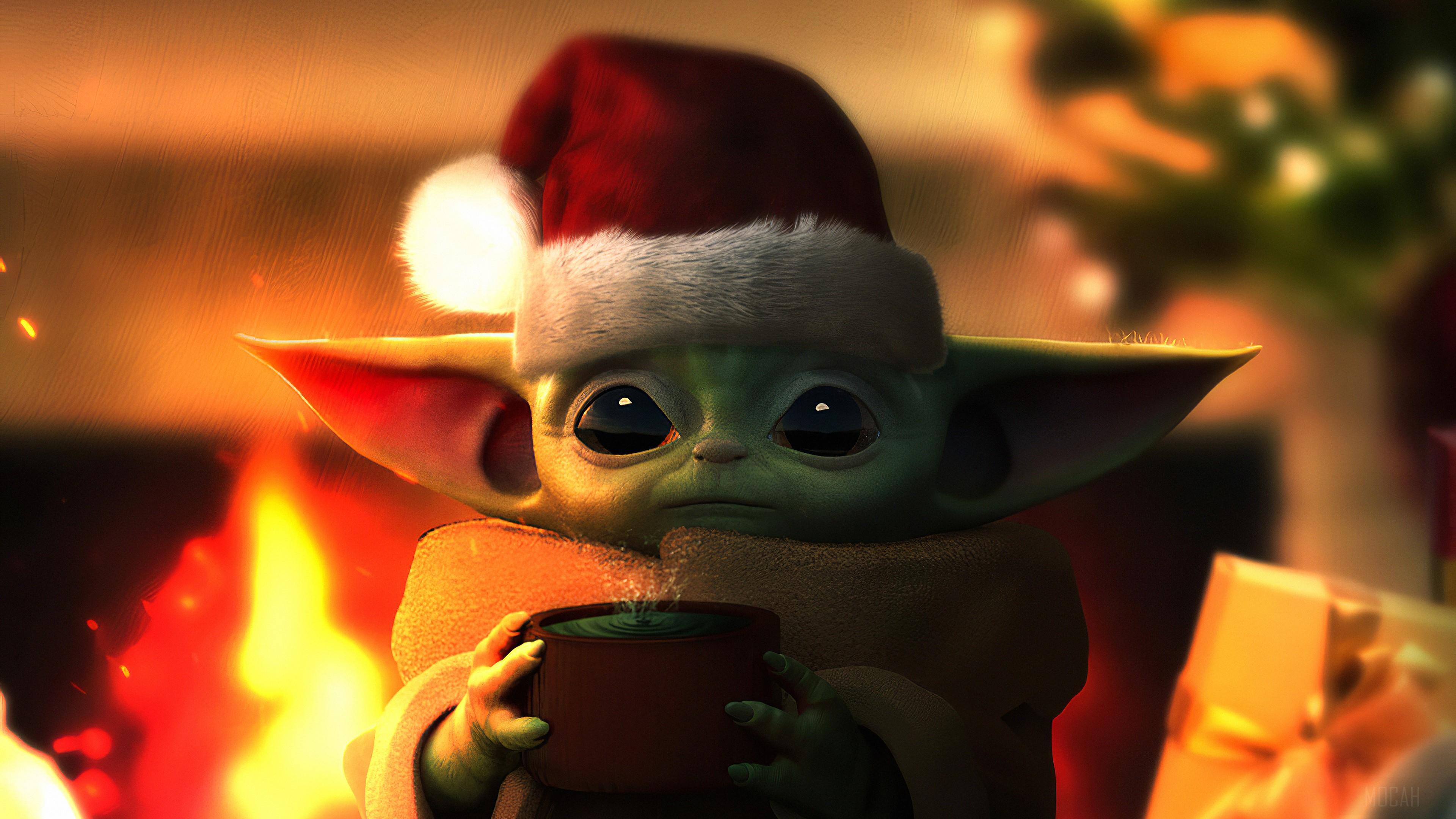 HD wallpaper, Baby Yoda Christmas 4K