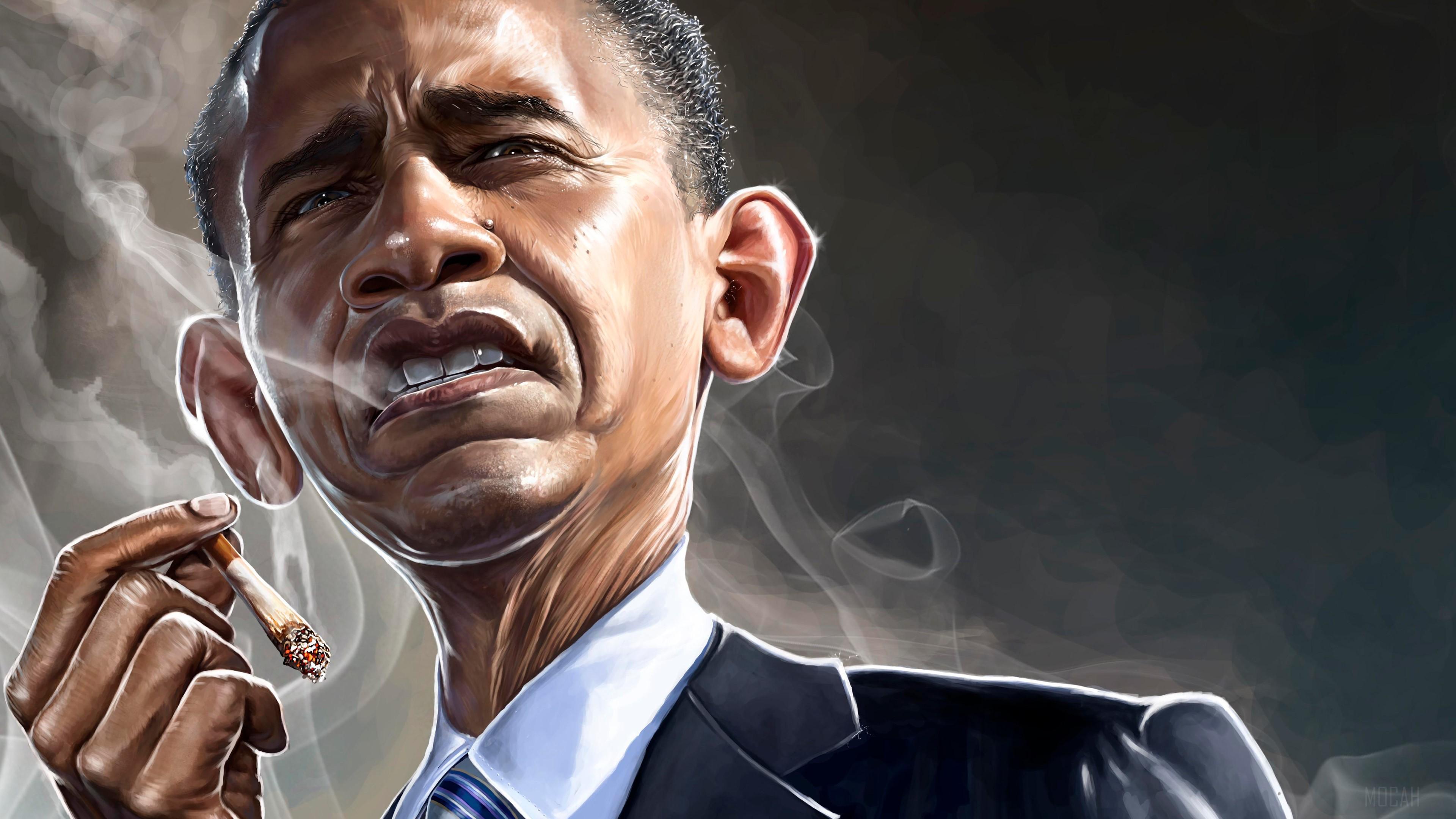 HD wallpaper, Barack Obama Smoking 4K