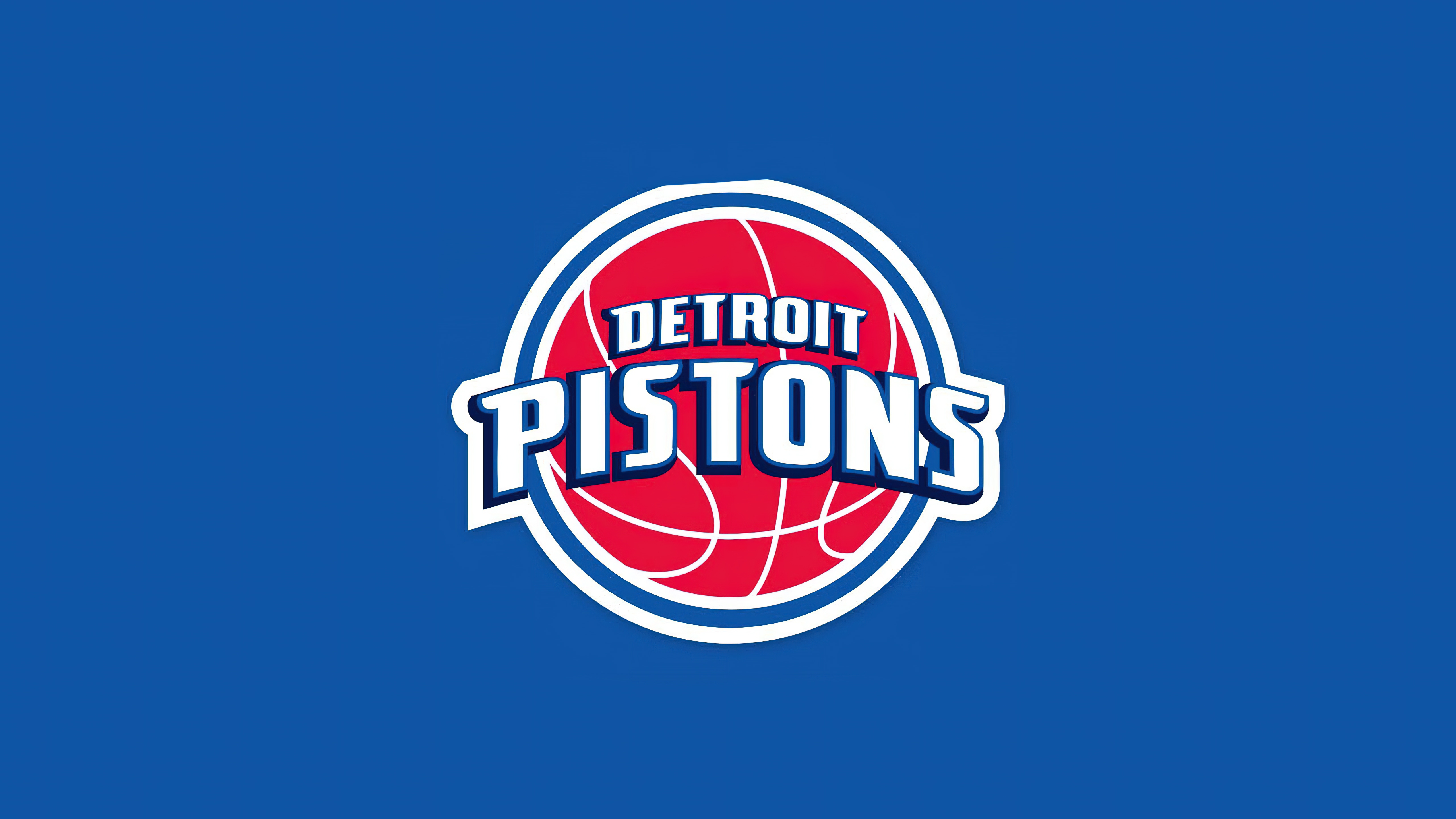 HD wallpaper, Basketball Team, Detroit Pistons, 5K, Blue Background, Logo