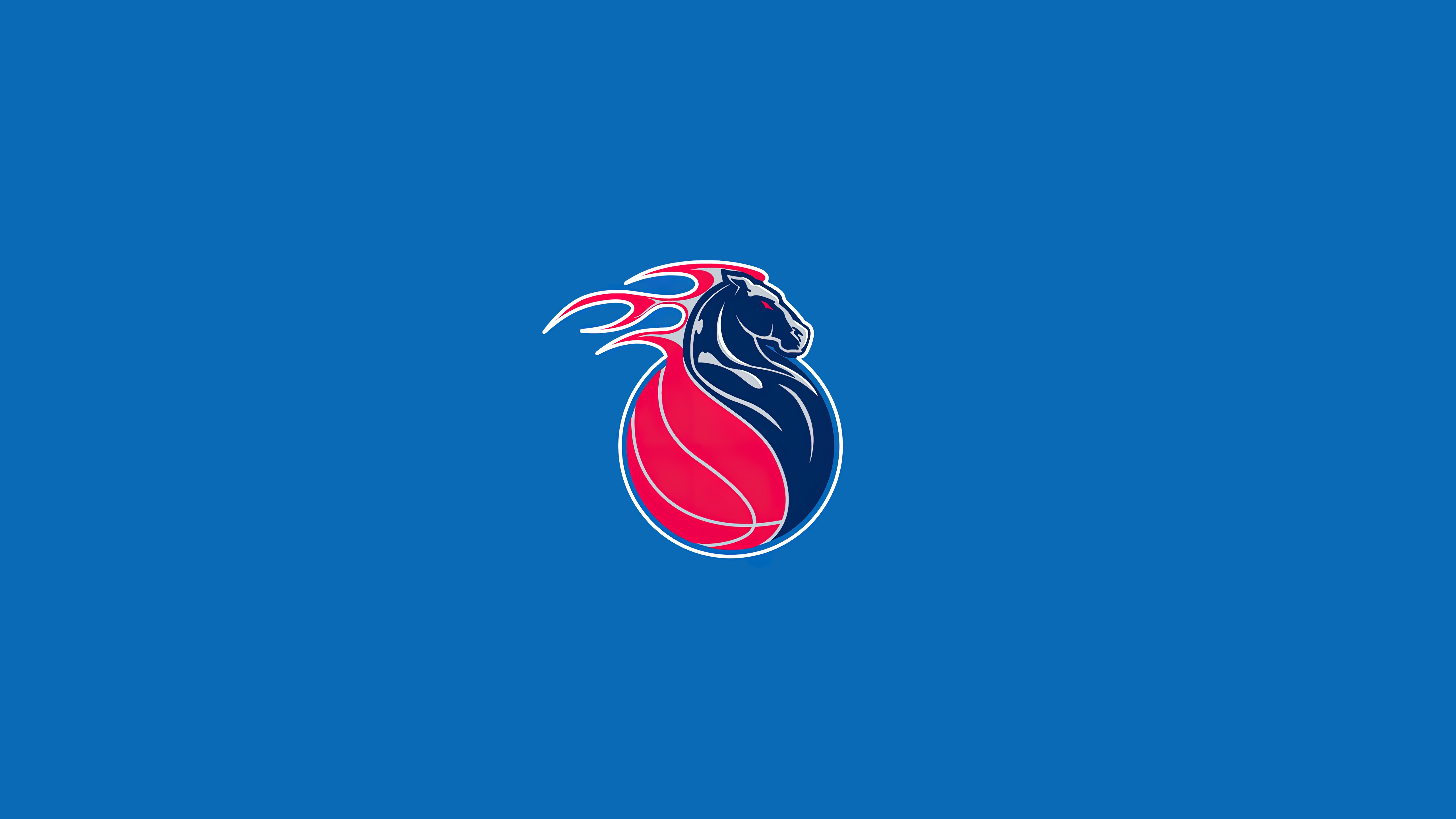 HD wallpaper, Basketball Team, Logo, 5K, Blue Background, Detroit Pistons