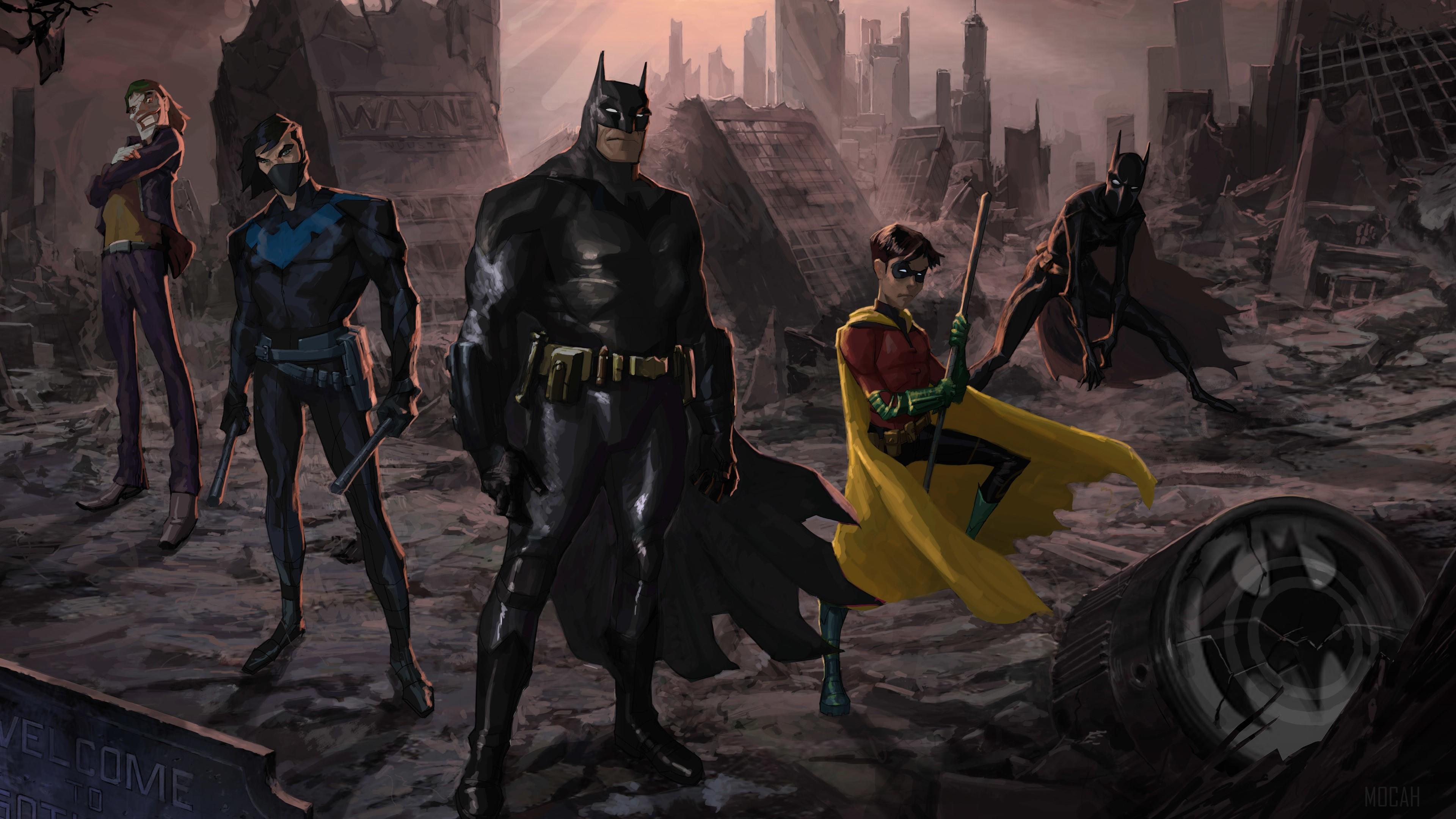 HD wallpaper, Batman And His Team Artwork 4K