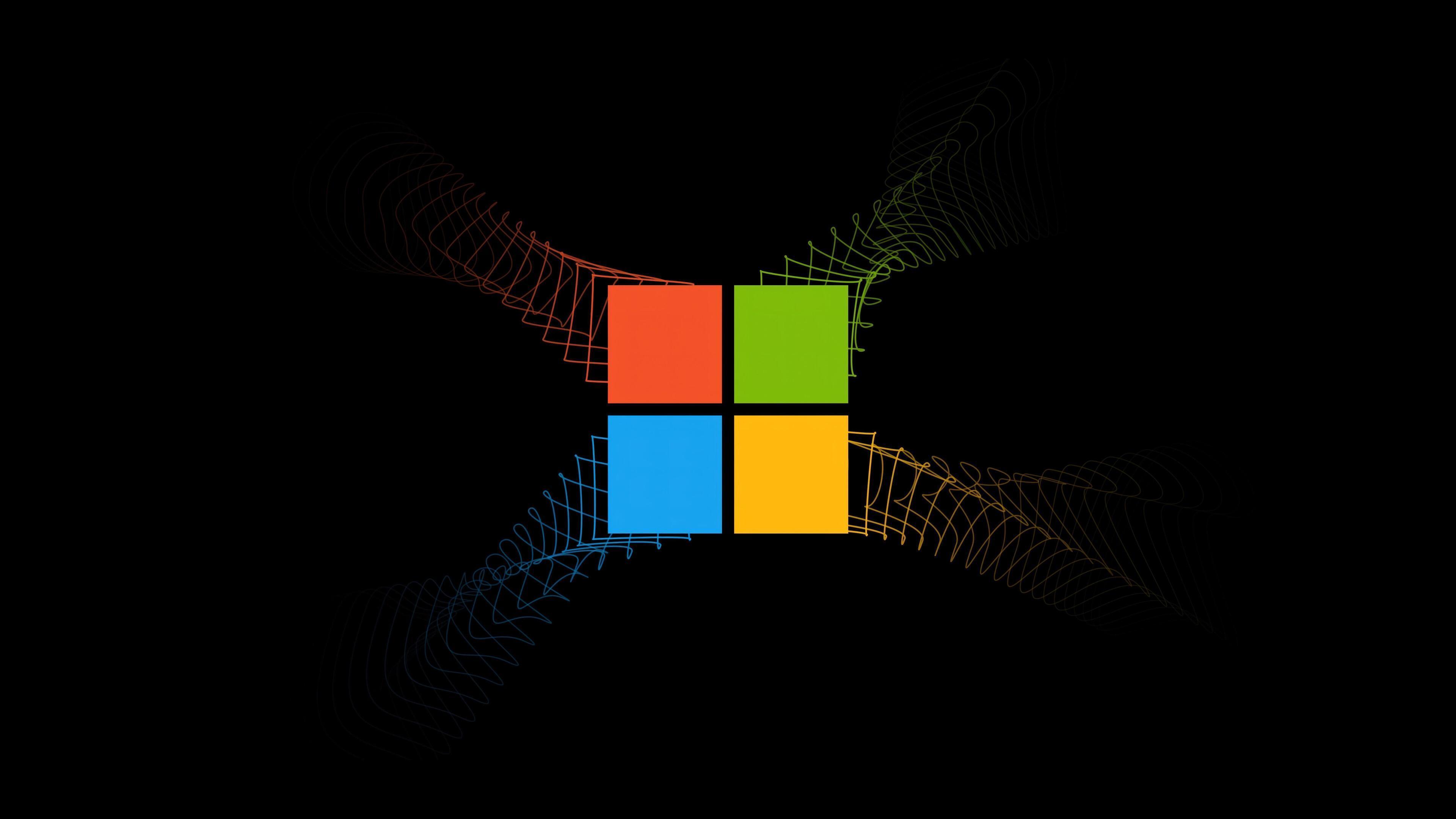 HD wallpaper, Windows, Microsoft, Background, Black, 4K, Logo
