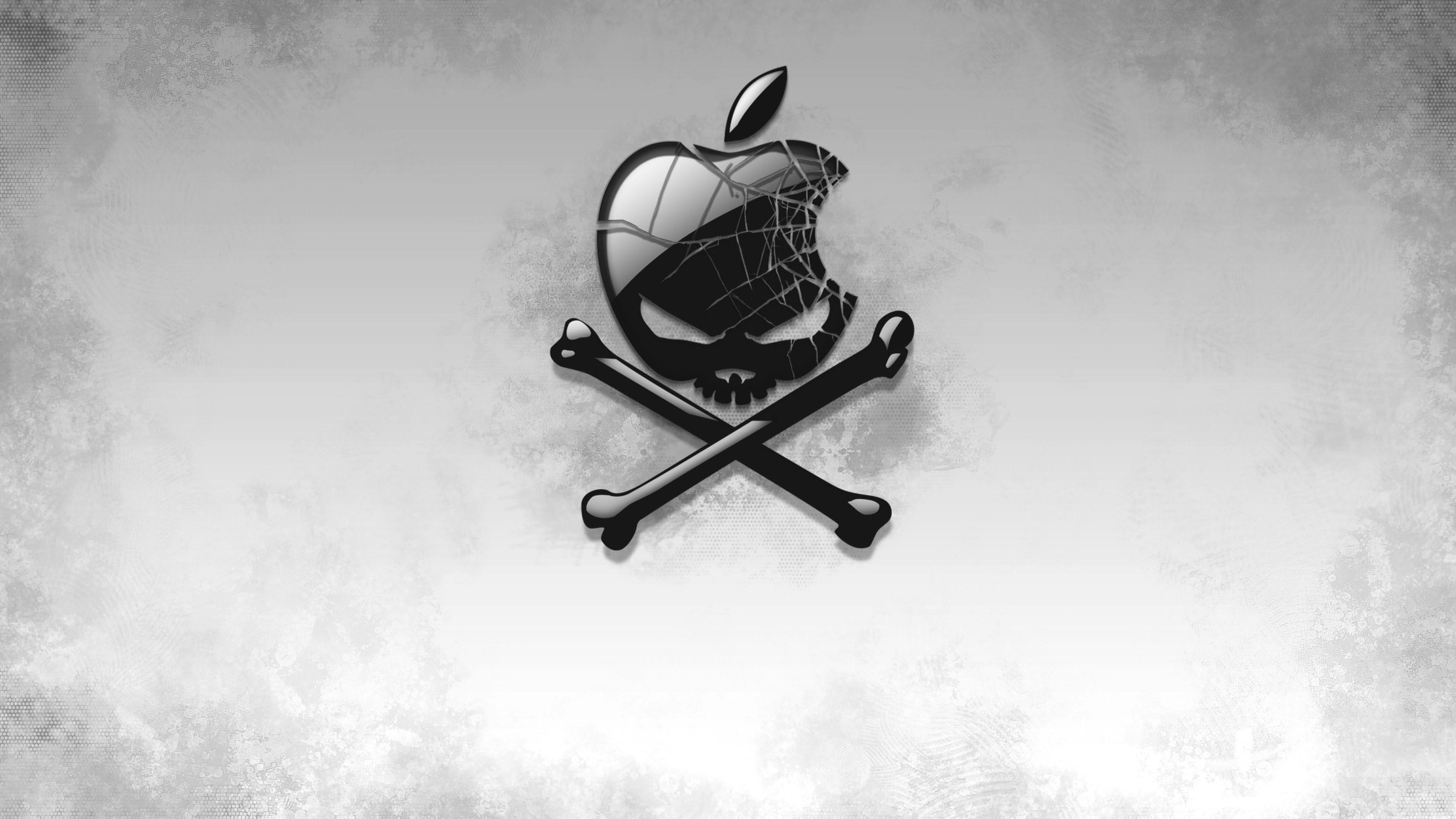 HD wallpaper, Black Apple Skull 4K