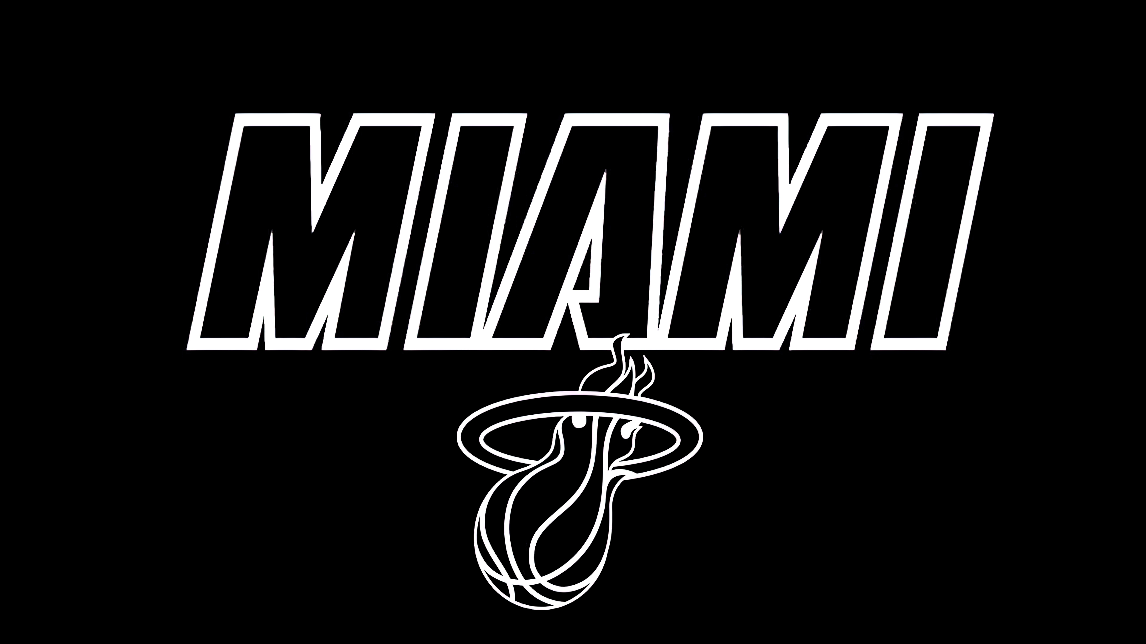 HD wallpaper, Miami Heat, Minimalist, Basketball Team, Amoled, Black Background, Logo