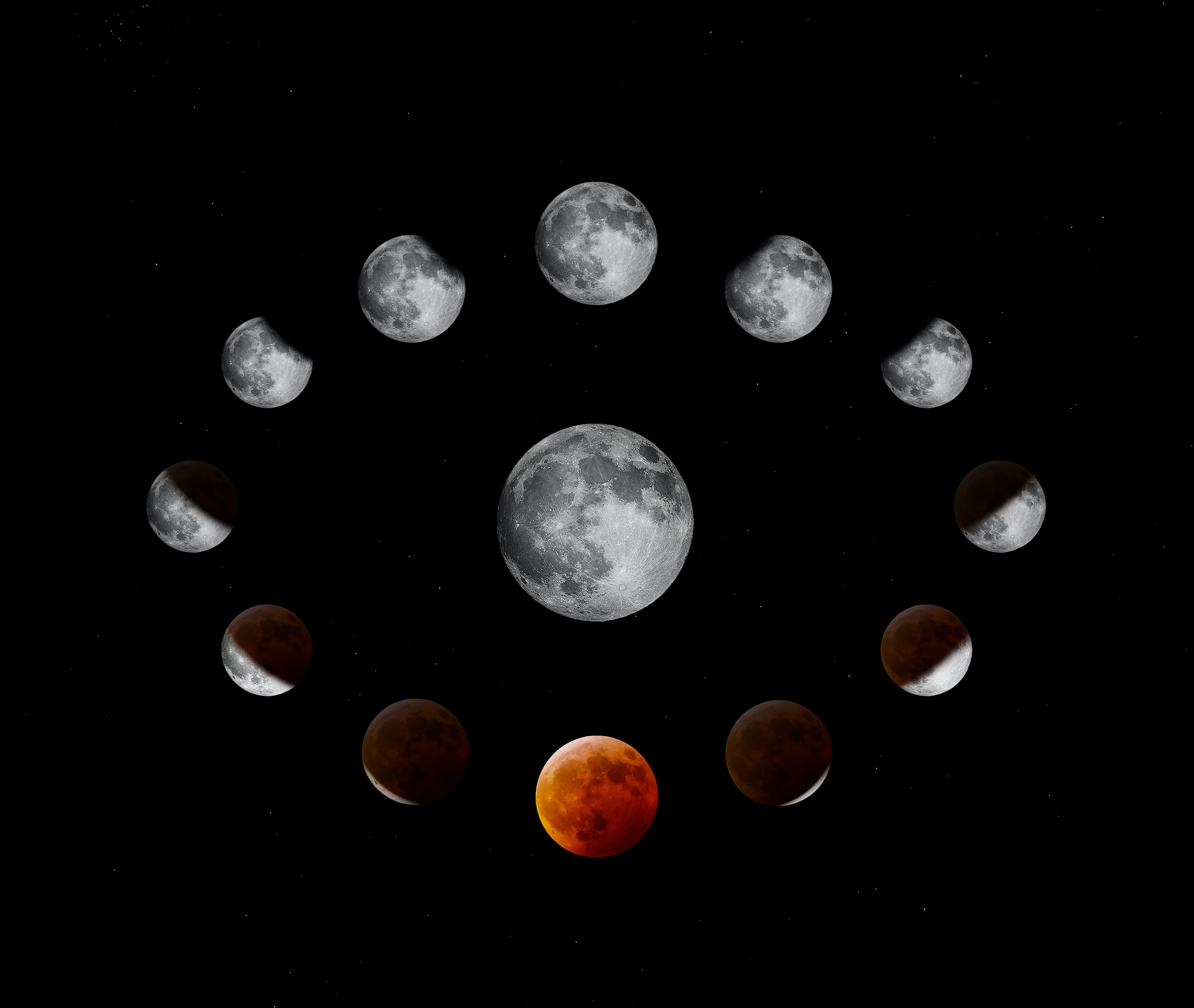 HD wallpaper, Outer Space, Astronomy, Full Moon, Pattern, Black Background, Lunar Eclipse