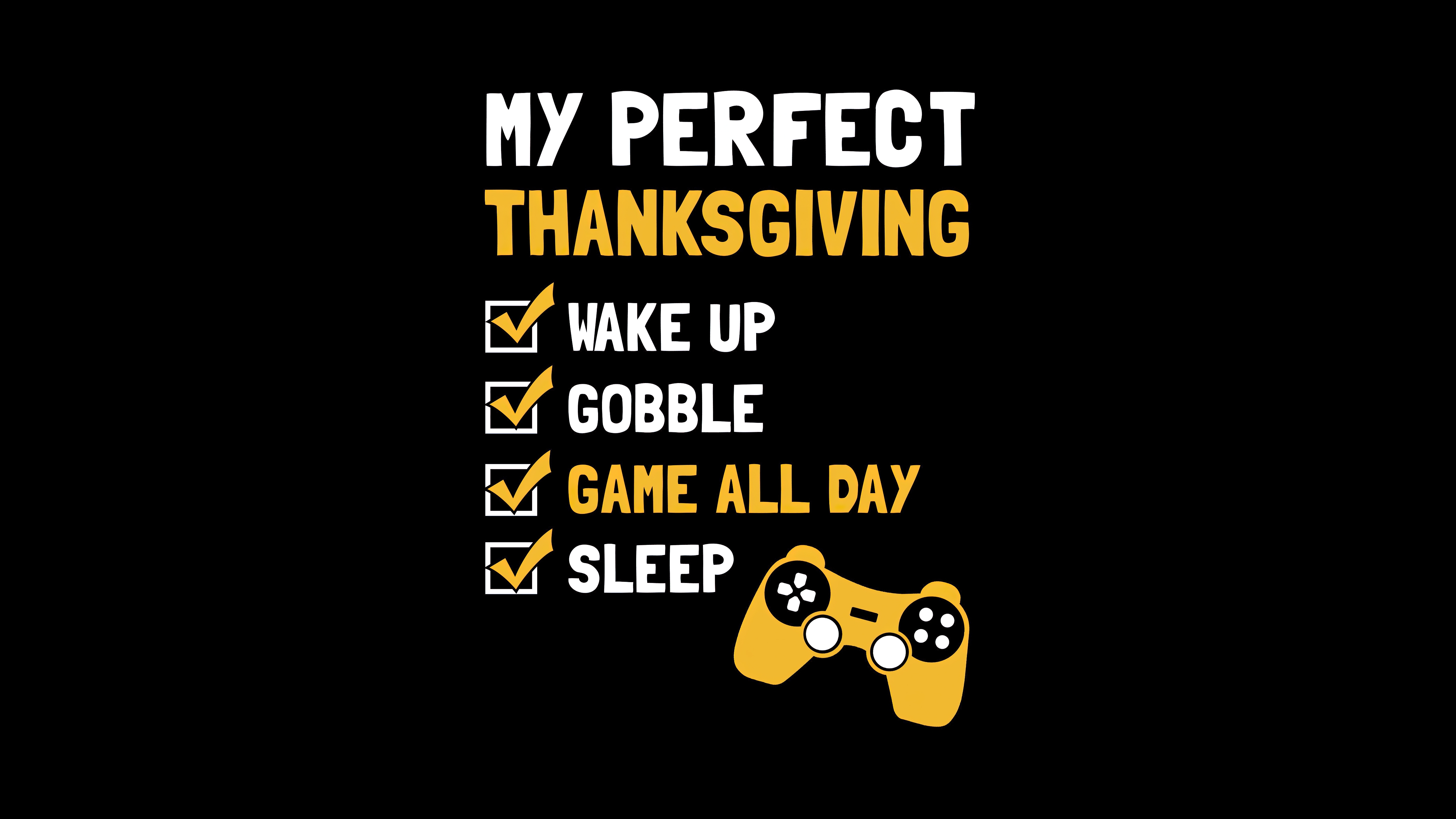 HD wallpaper, Perfect Thanksgiving, Gamer Quotes, Joystick, Black Background, Thanksgiving Day, 5K
