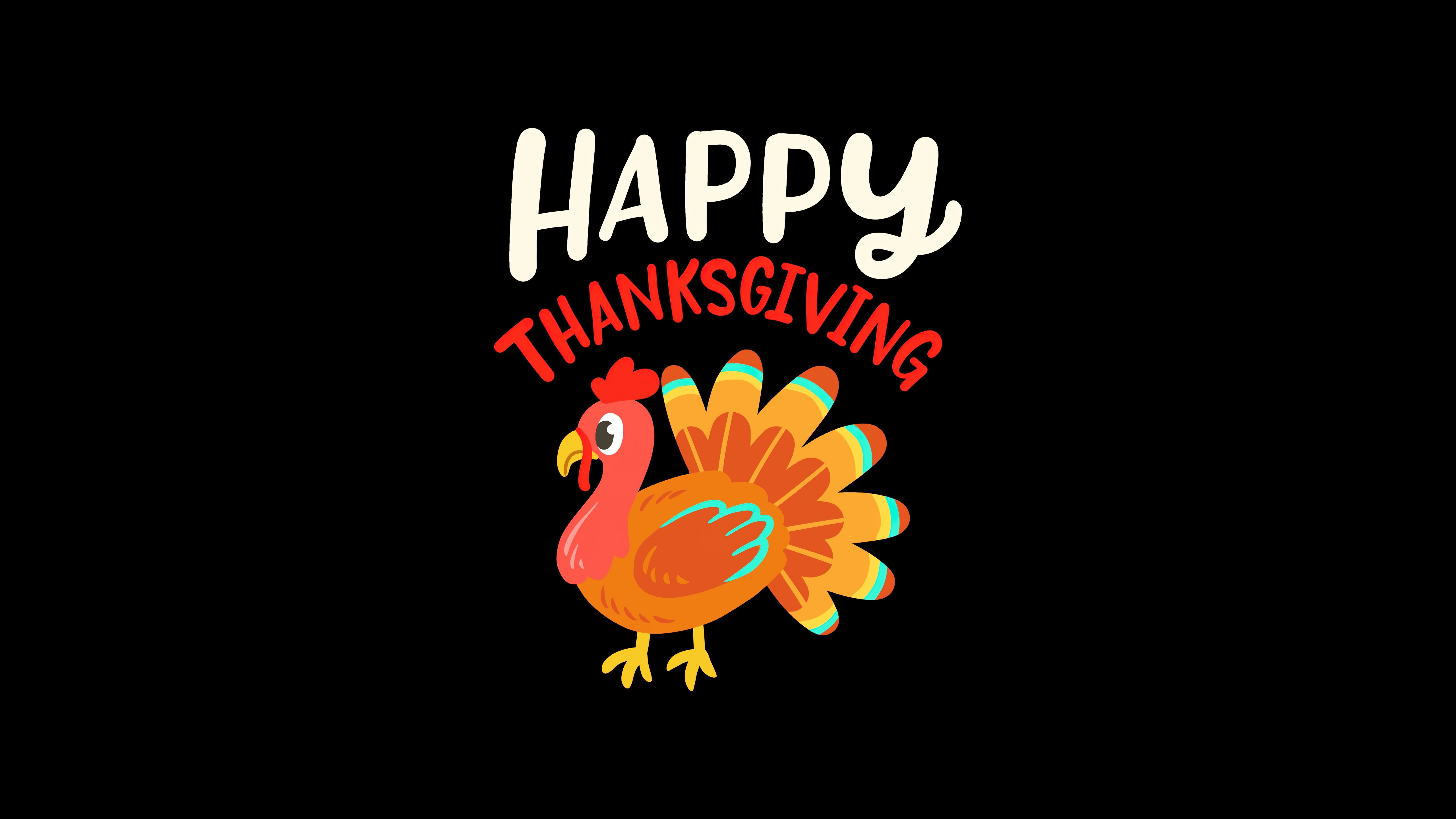 HD wallpaper, Black Background, Thanksgiving Day, Amoled, 5K, Happy Thanksgiving