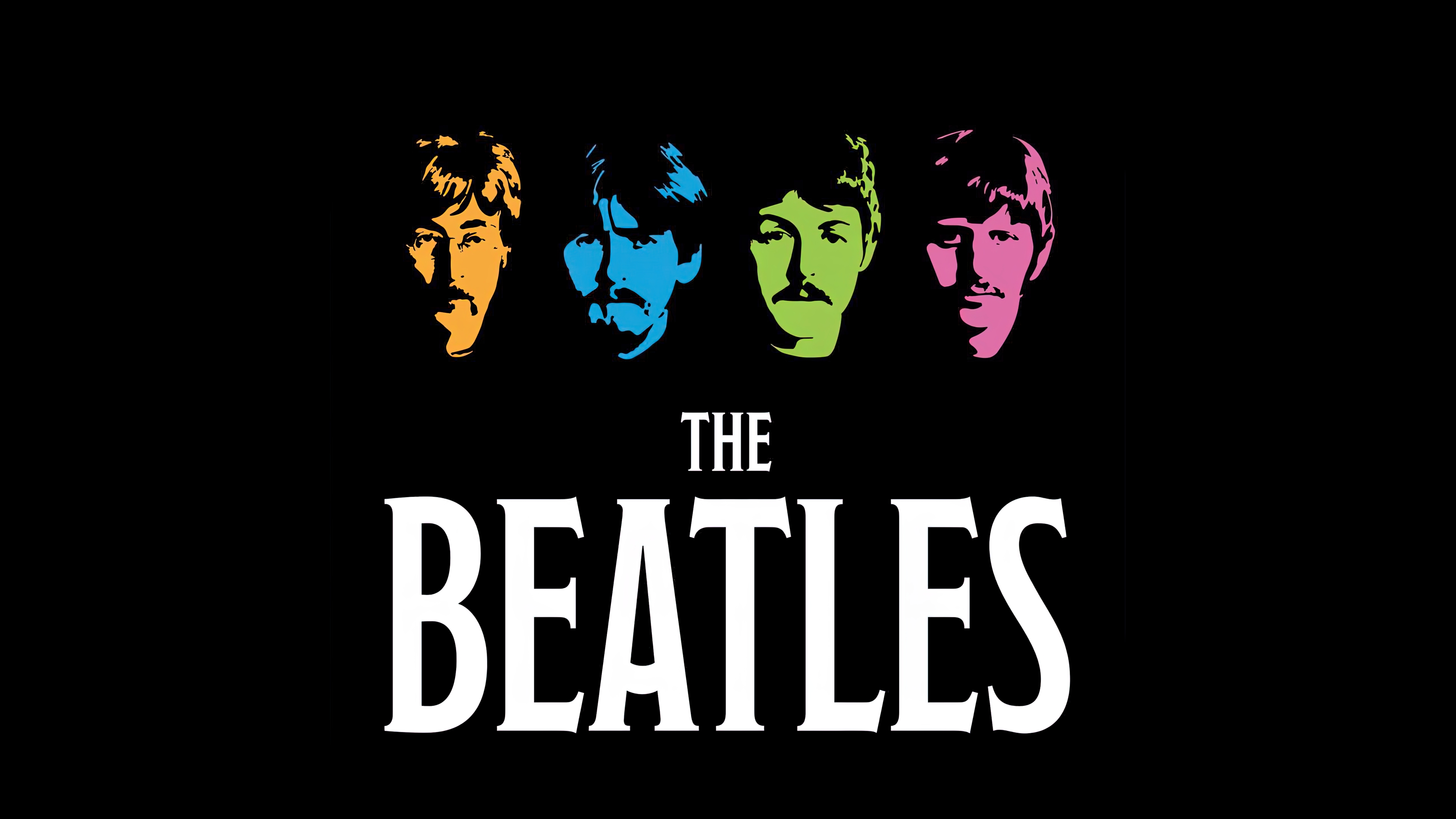 HD wallpaper, George Harrison, John Lennon, Paul Mccartney, Rock Band, The Beatles, Black Background, Ringo Starr, Amoled, Minimalist