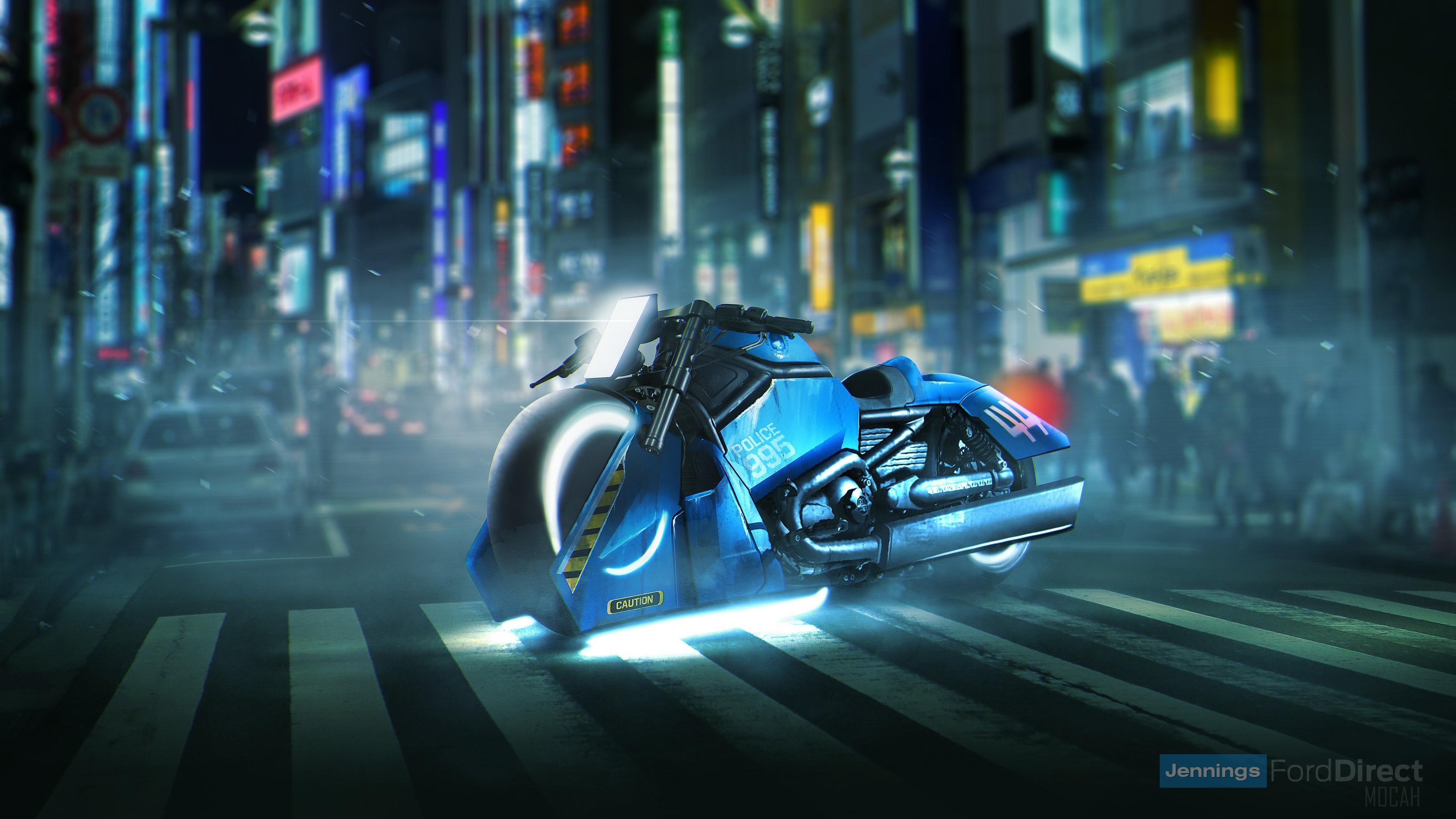 HD wallpaper, Blade Runner Spinner Bike Harley Davidson V Rod Muscle 4K