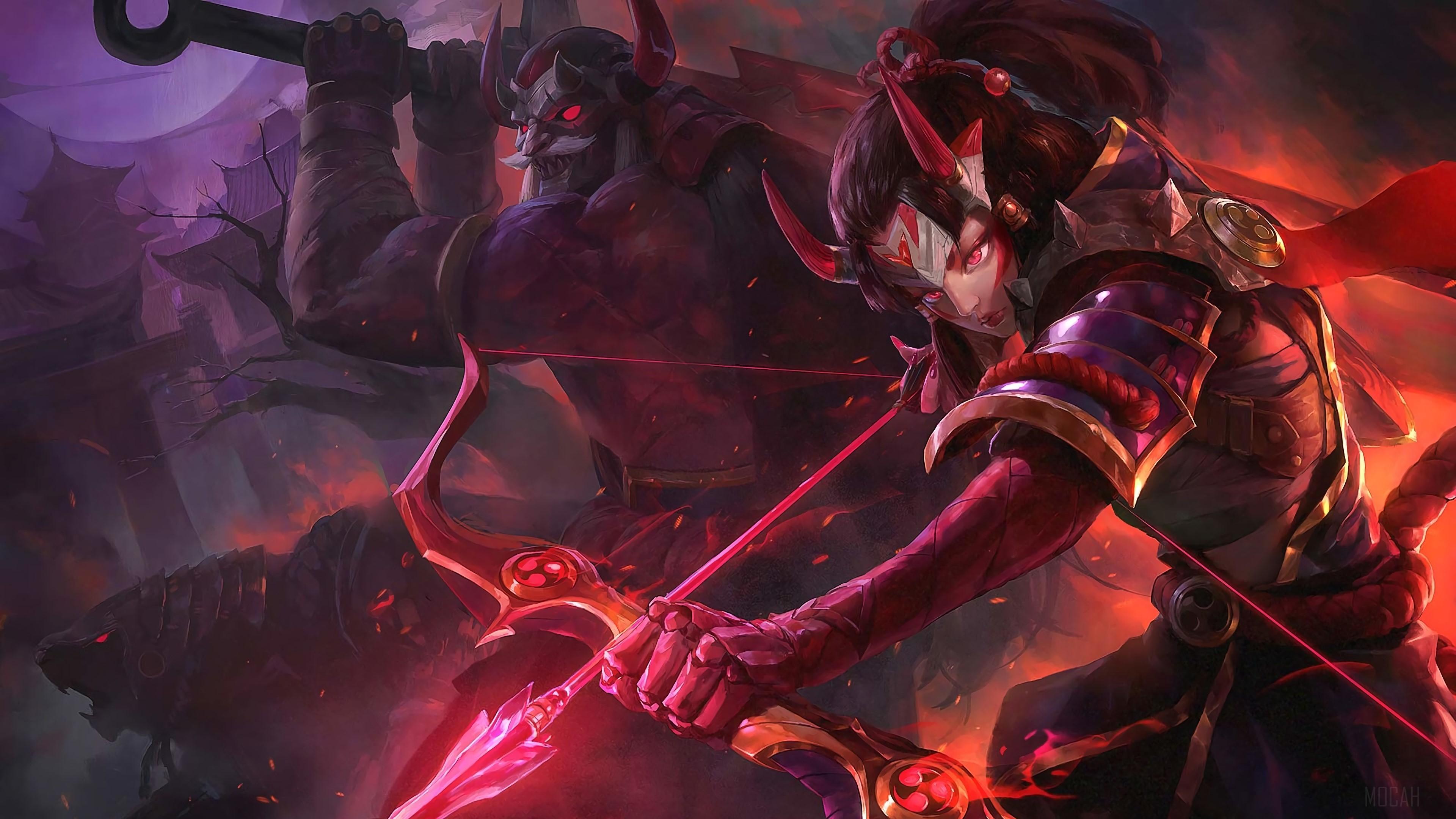 HD wallpaper, Blood Moon Ashe And Tryndamere Lol League Of Legends Lol 4K