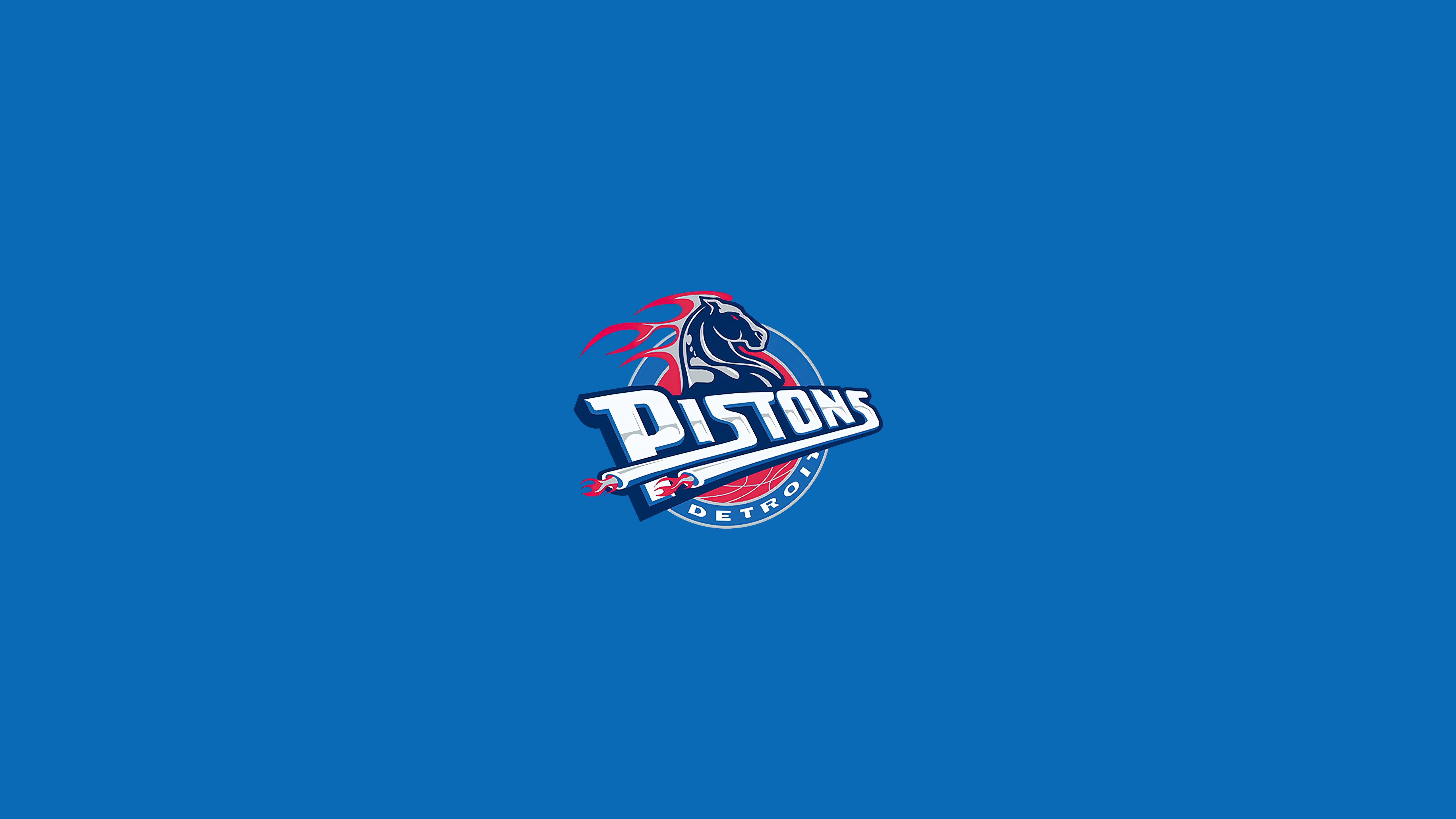 HD wallpaper, 5K, Blue Background, Basketball Team, Detroit Pistons, Logo