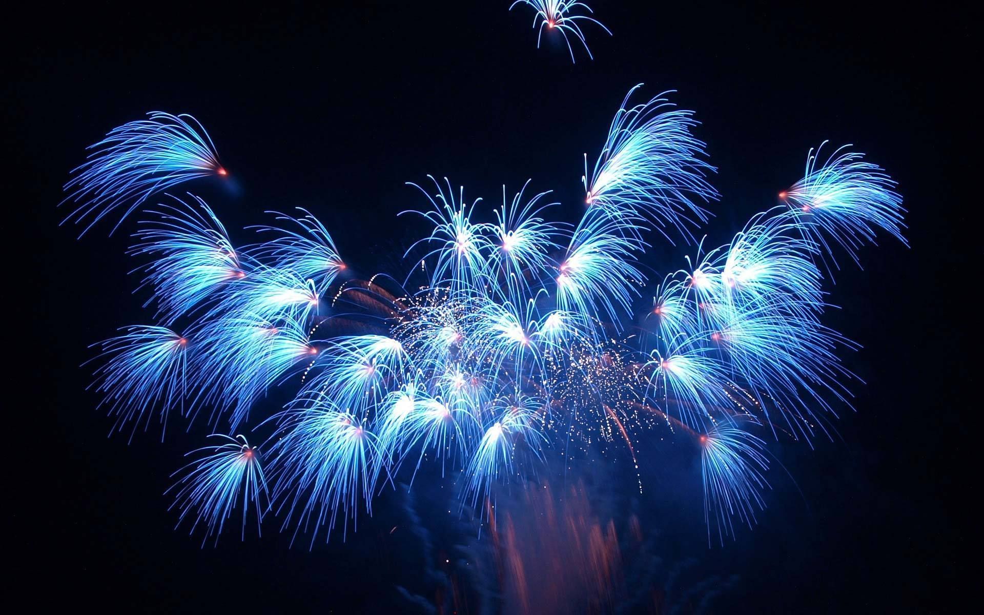 HD wallpaper, Fireworks, Blue