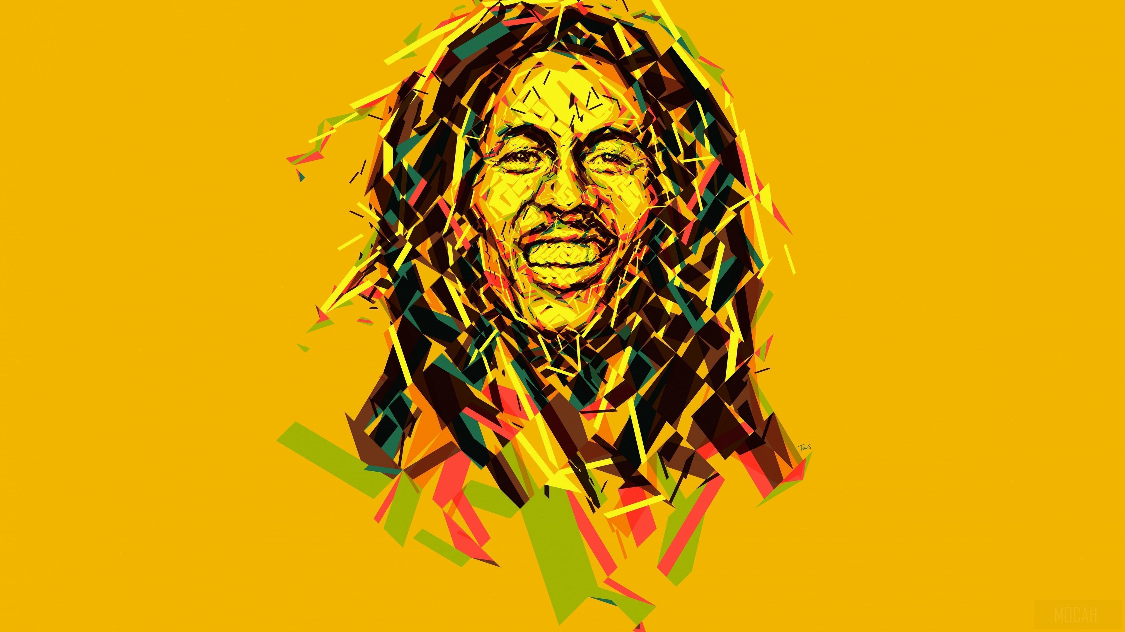 HD wallpaper, Singer, Colors, Artistic, Smile 4K, Bob Marley, Jamaican, Face