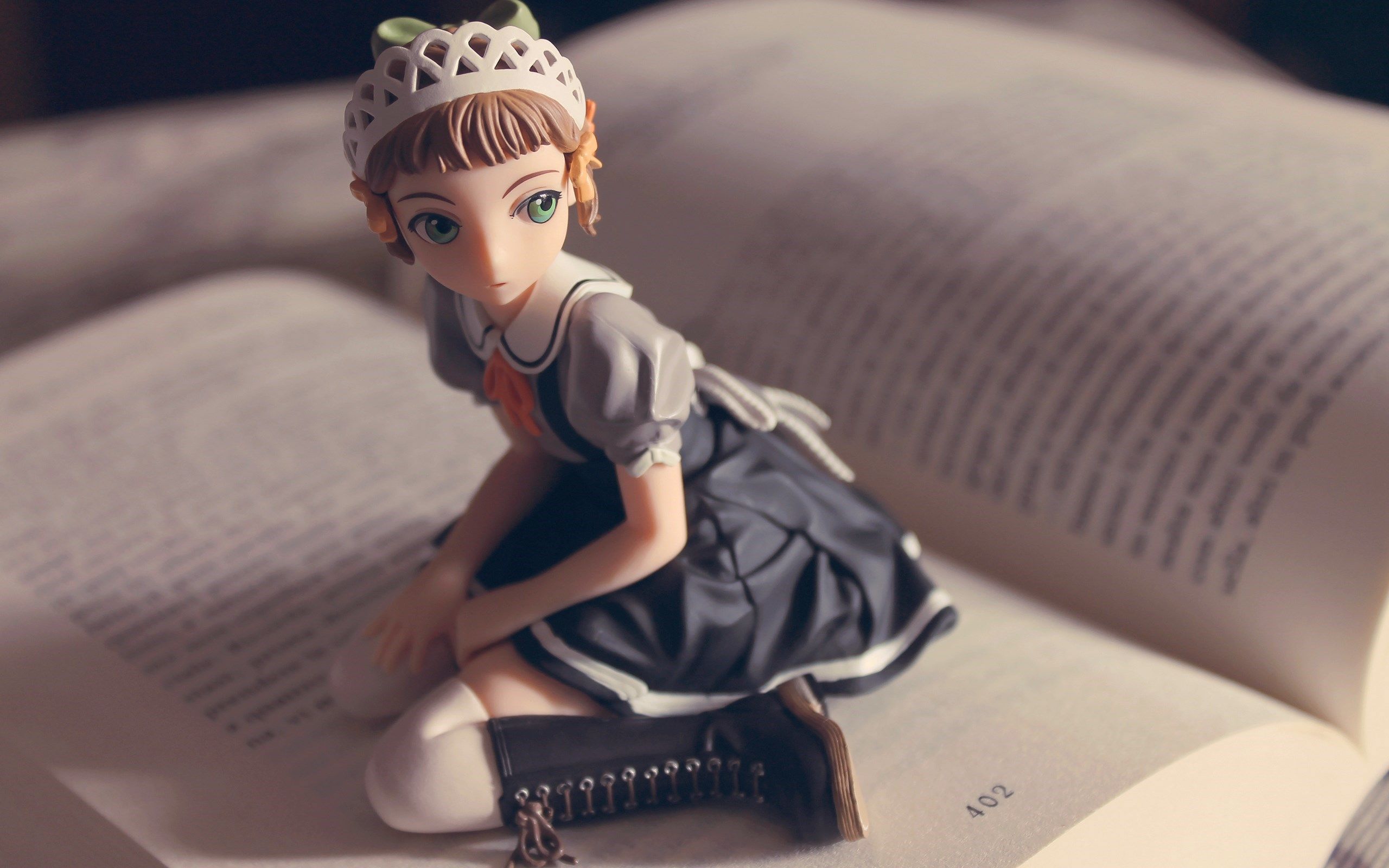 HD wallpaper, Girl, Anime, Toy, Book