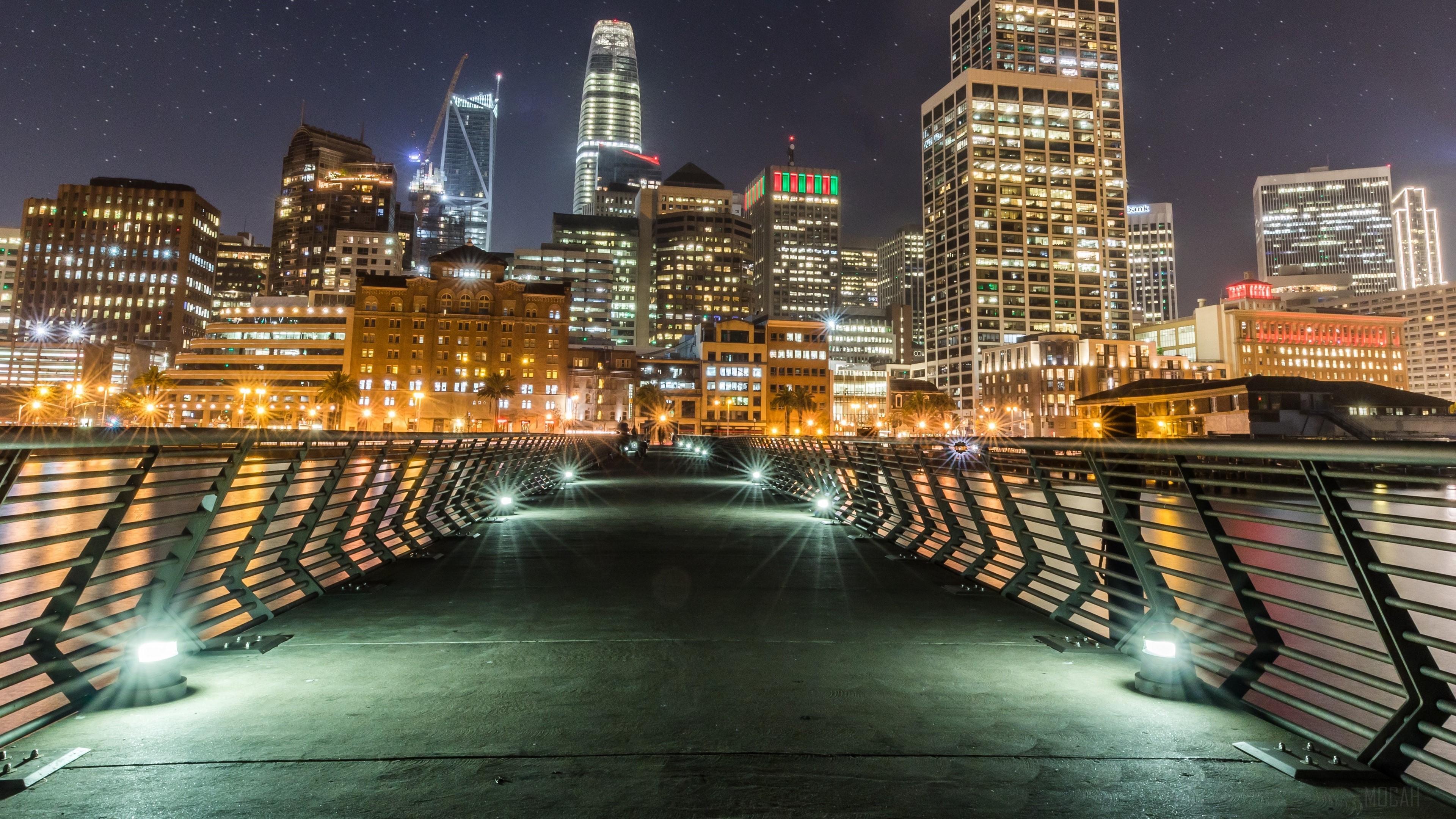 HD wallpaper, Buildings 4K, Bridge, Usa, San Francisco, Night