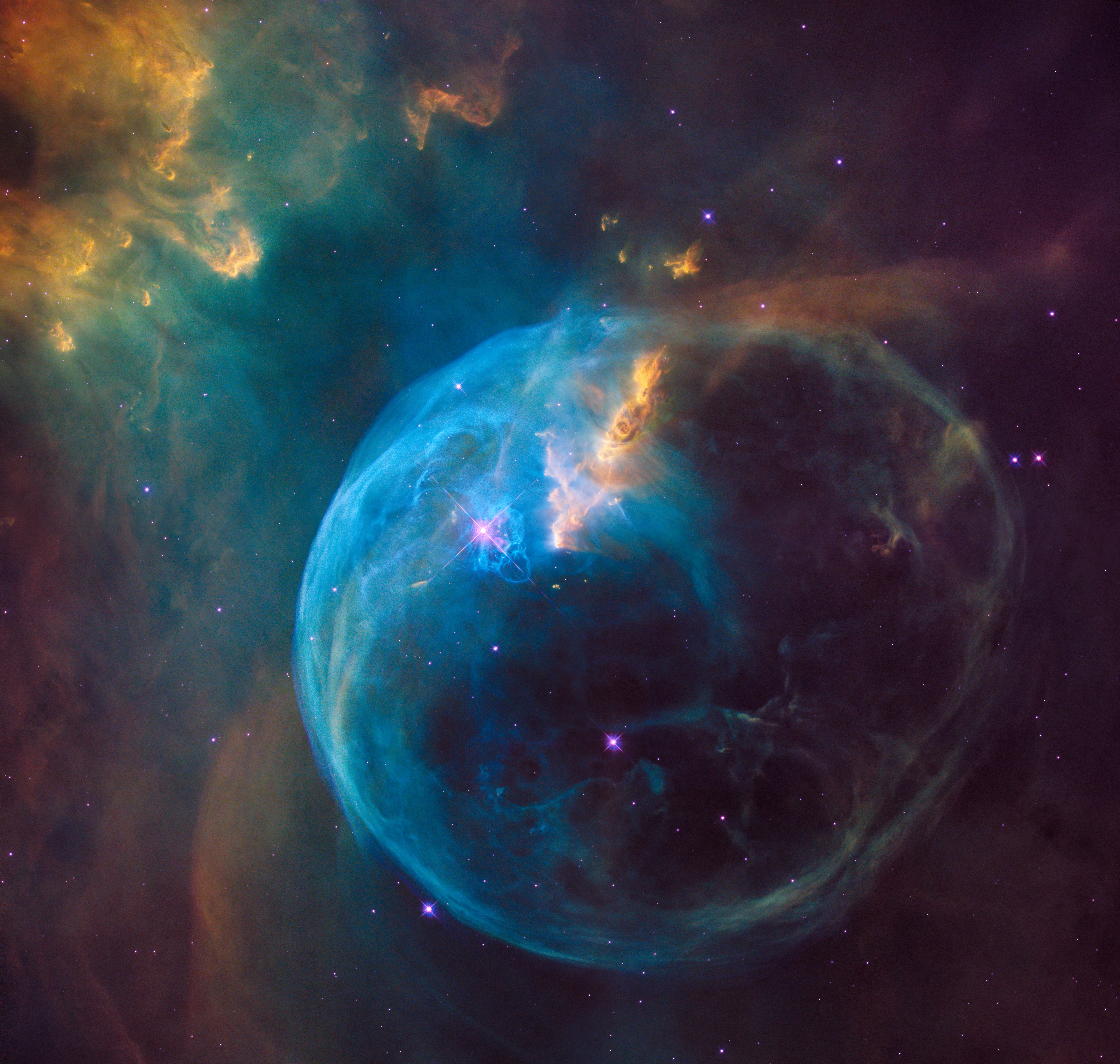 HD wallpaper, Interstellar, Hubble Space Telescope, Cassiopeia Constellation, Ngc 7635, 8K, 5K, Nasa, Bubble Nebula