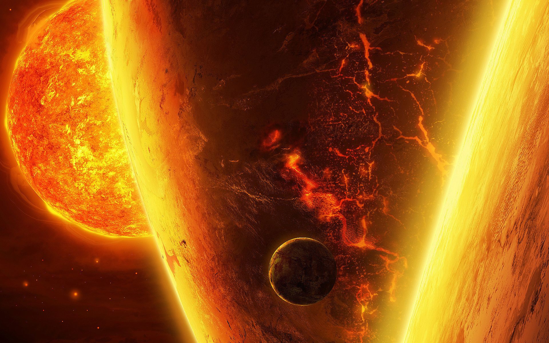 HD wallpaper, Planets, Burning