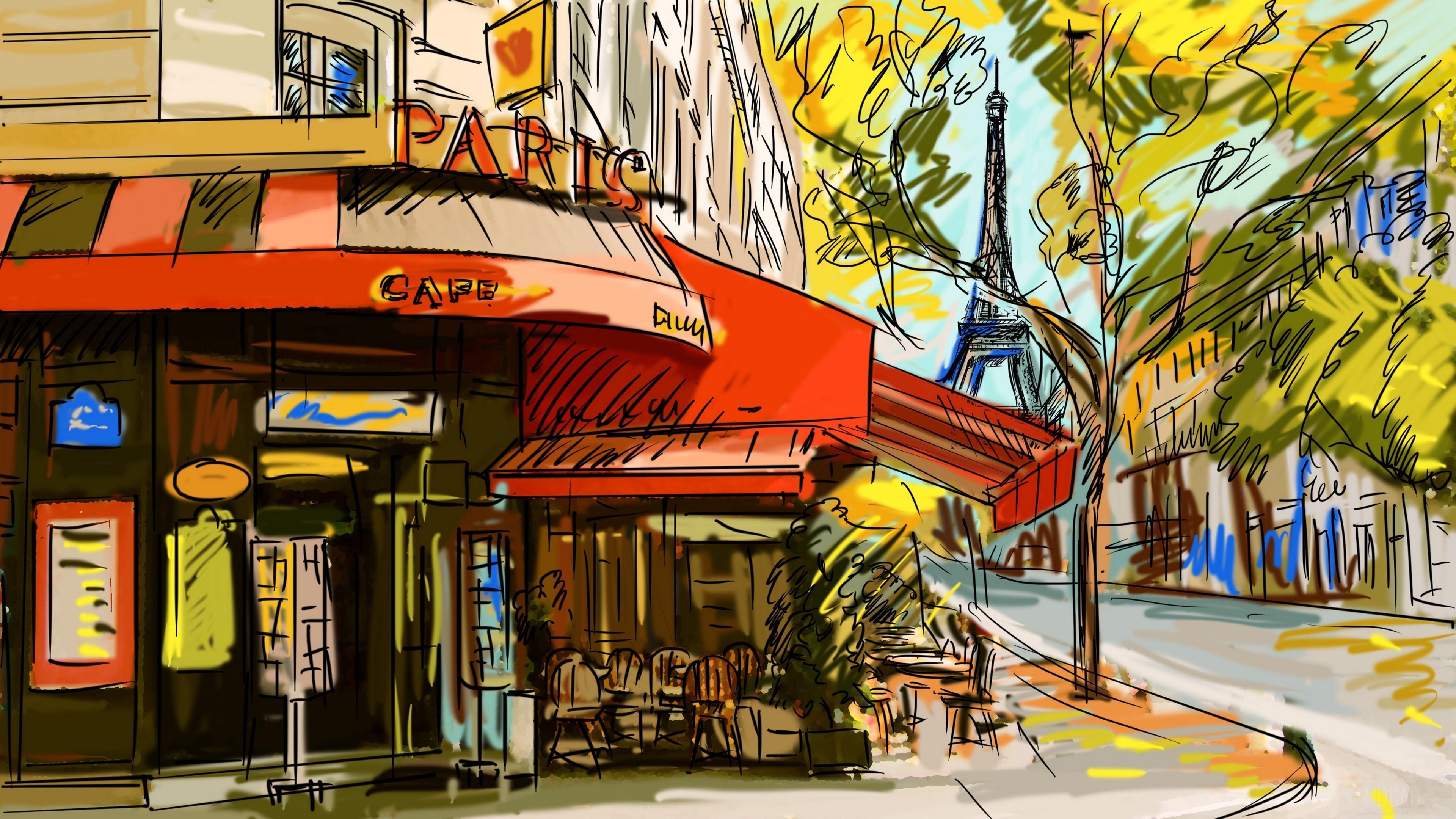 HD wallpaper, Cafe, France, Picture, Paris 4K