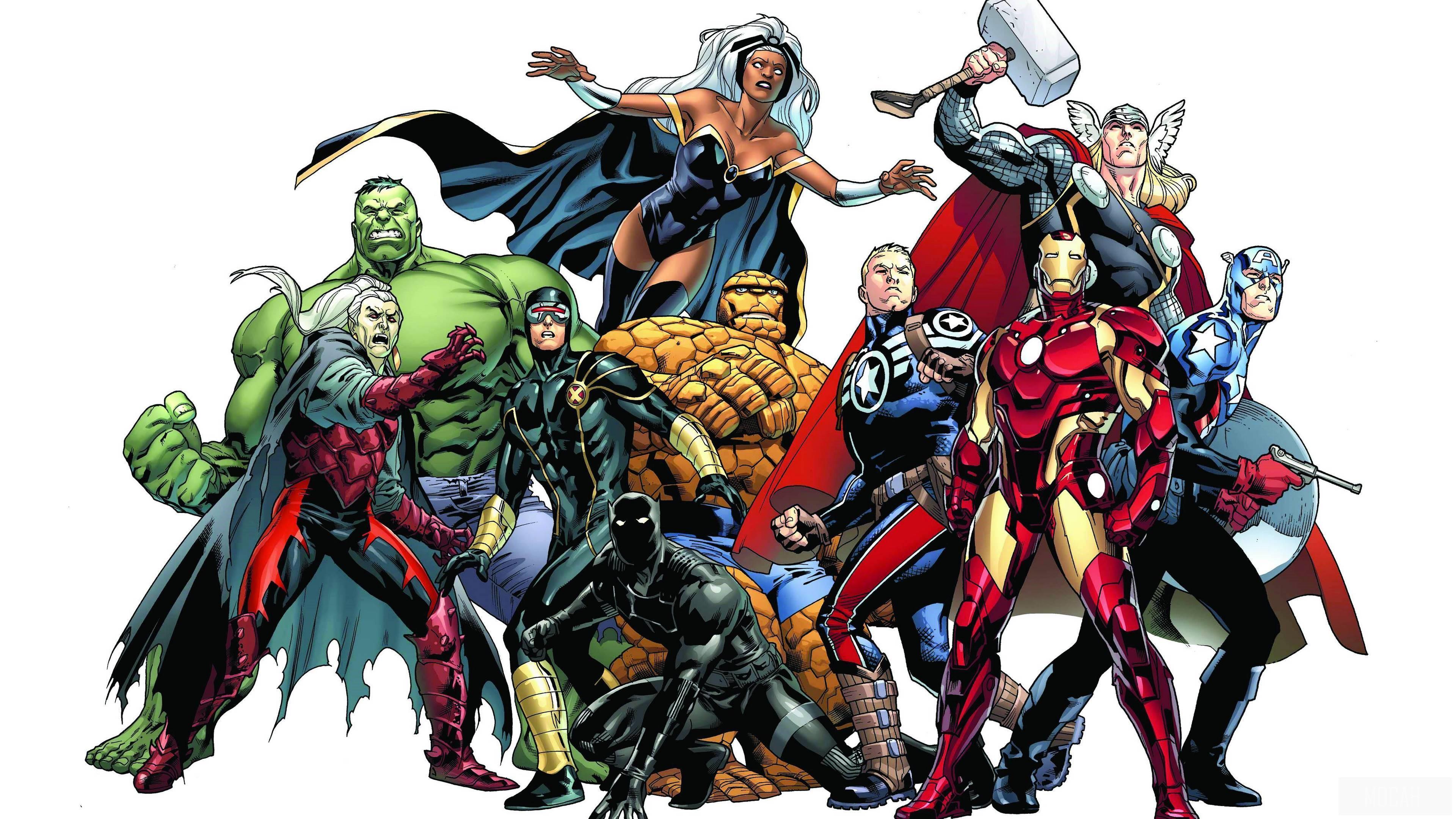 HD wallpaper, Hulk, Iron Man, Tchalla, Storm, Cyclops, Thing, Thor, Black Panther, Avengers, Ben Grimm, Winter Soldier 4K, Captain America, Marvel Comics