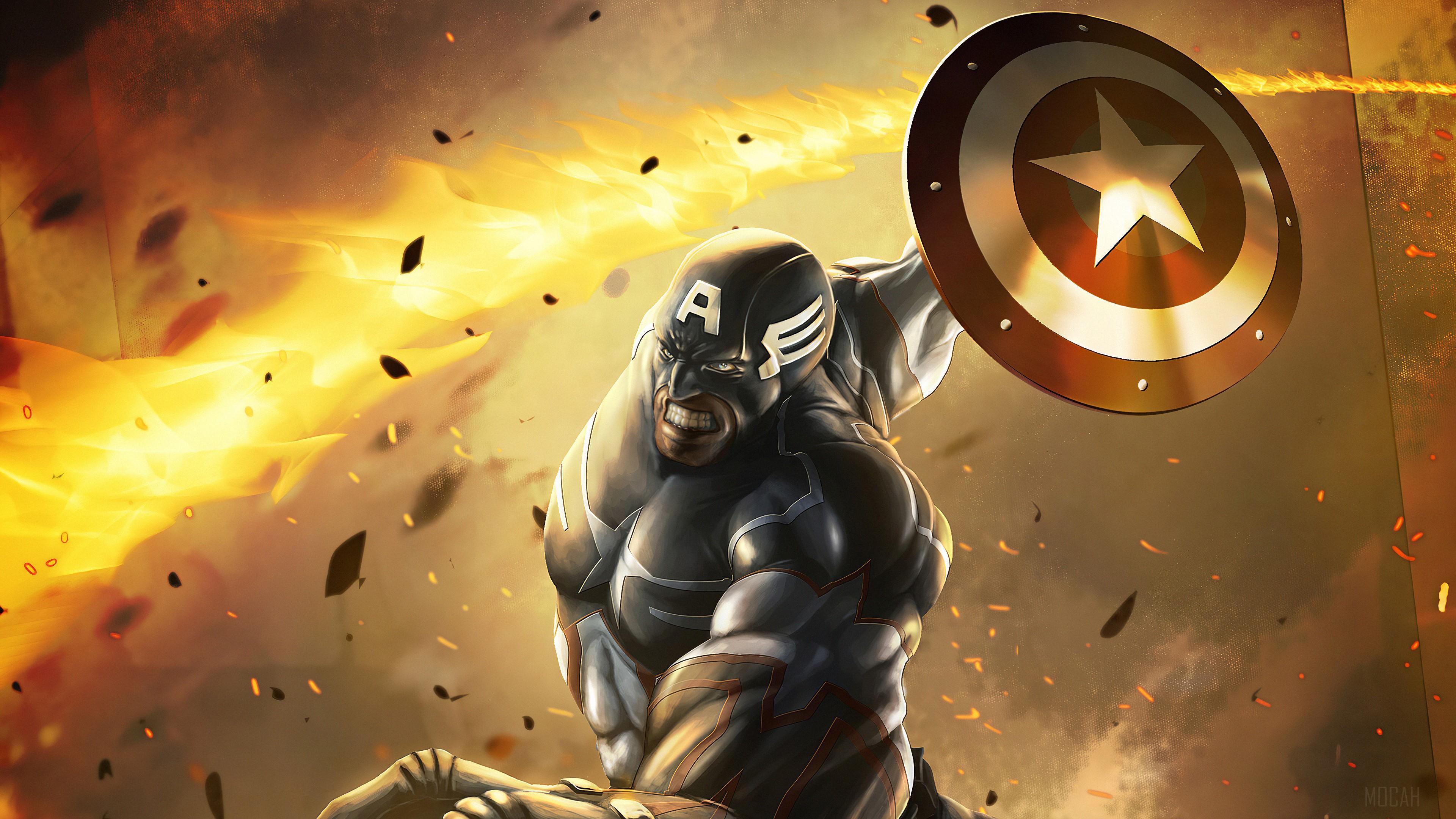 HD wallpaper, Captain America Muscle Art 4K
