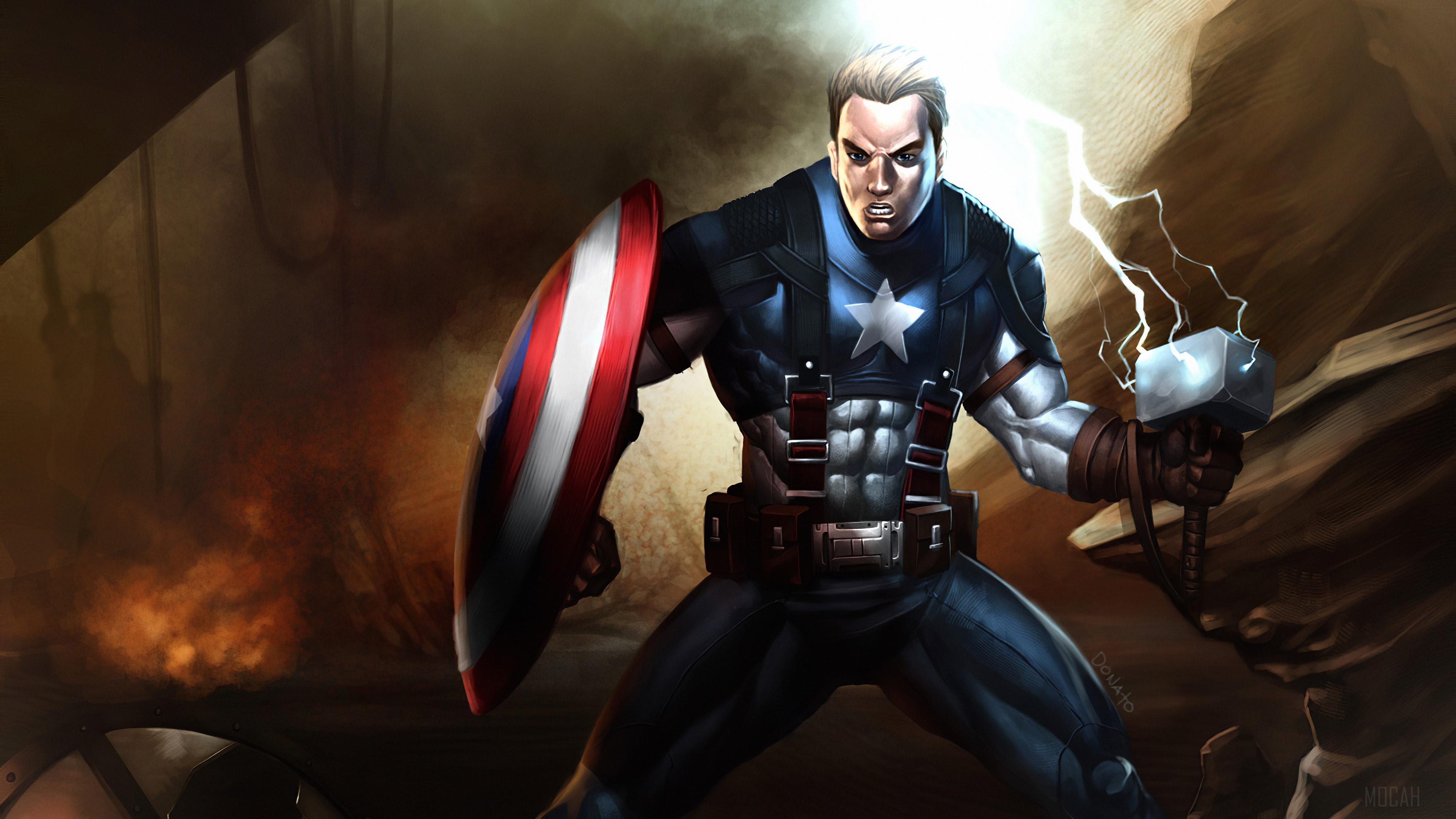 HD wallpaper, Captain America Shield Hammer 4K