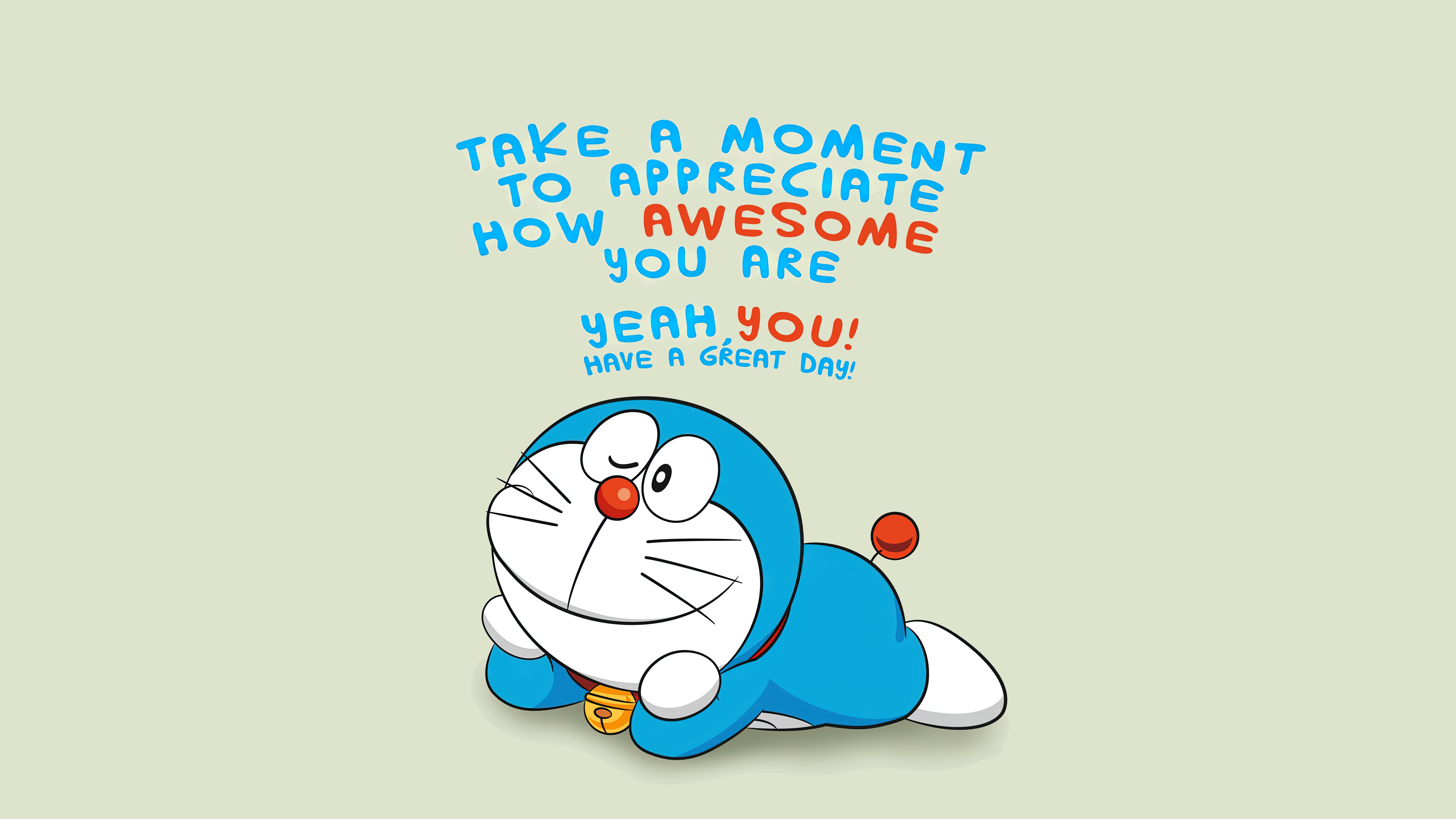 HD wallpaper, Adorable, Cartoon, Have A Great Day, 5K, Awesome, Doraemon