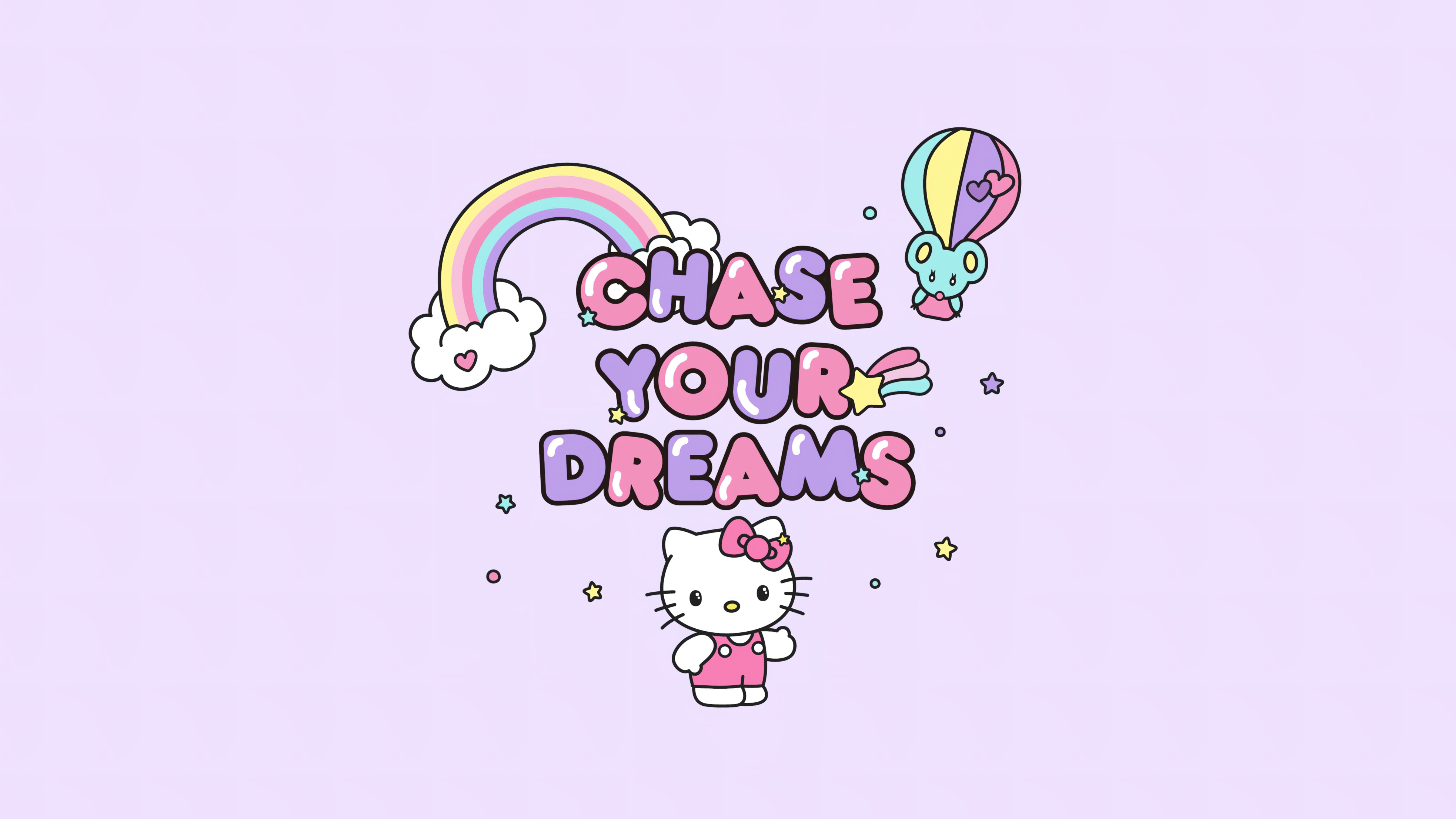 HD wallpaper, Chase Your Dreams, Hello Kitty Background, Sanrio, Pink Abstract