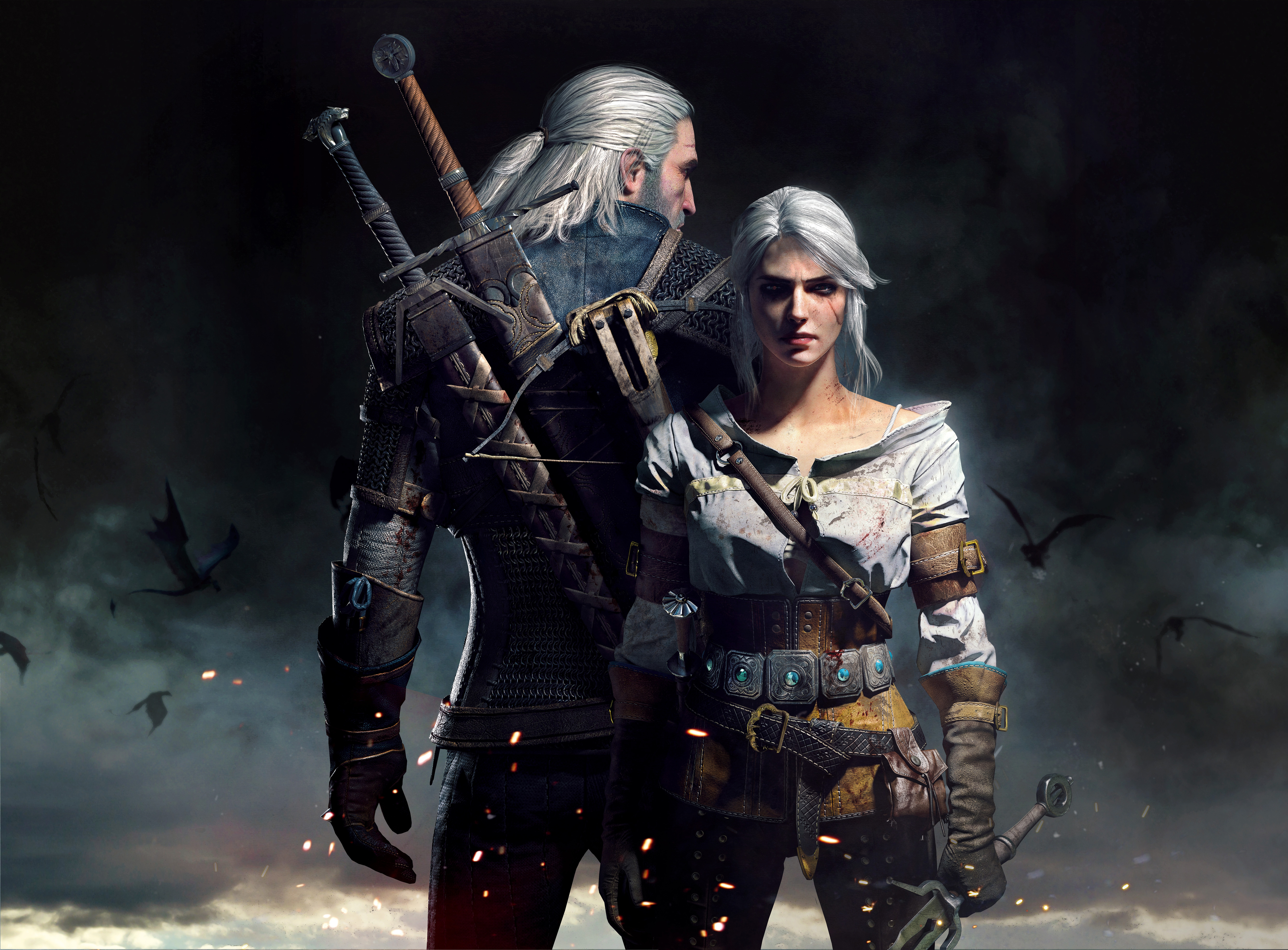 HD wallpaper, The Witcher 3 Wild Hunt, 8K, Game Art, Ciri, Geralt Of Rivia