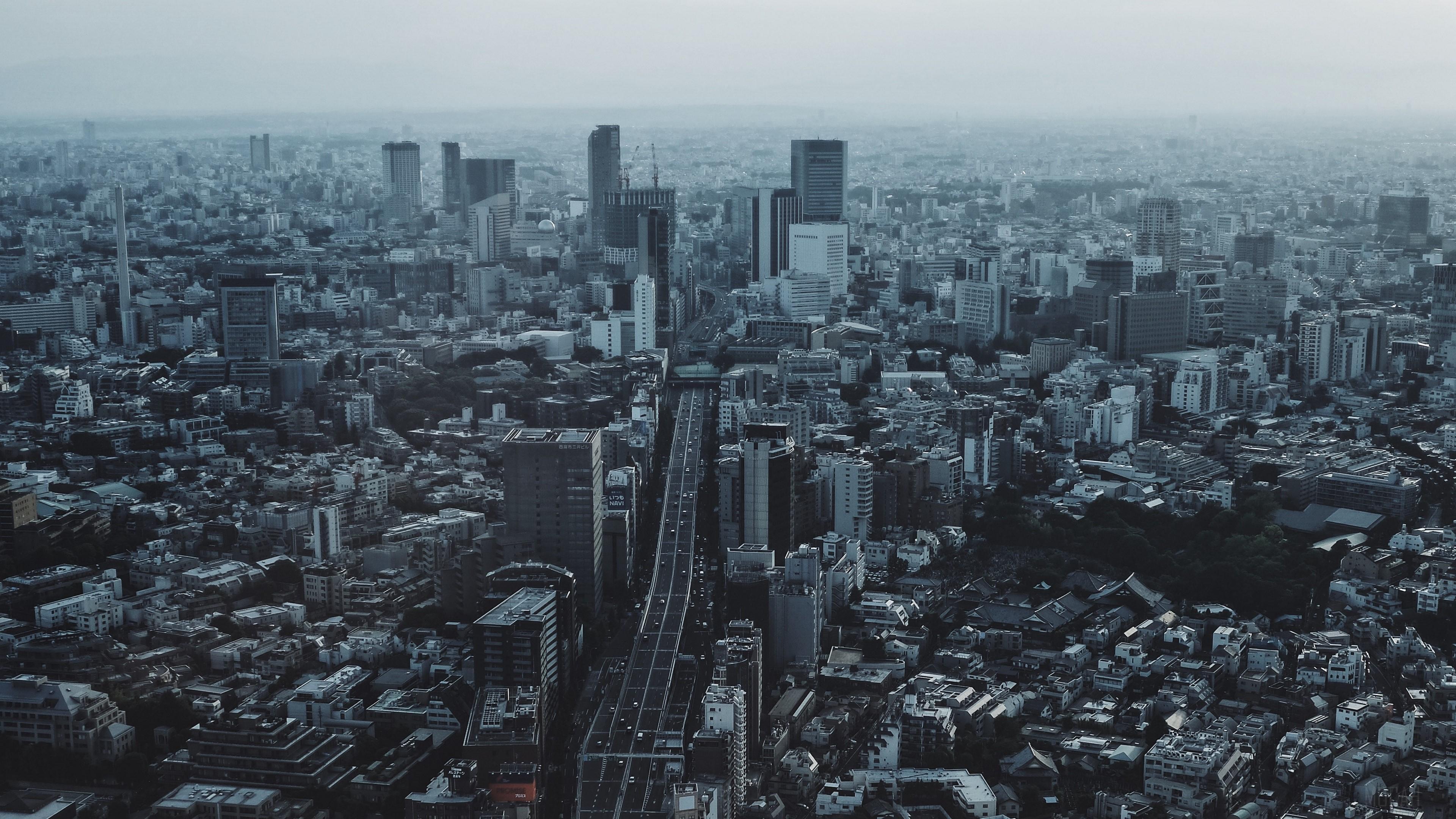 HD wallpaper, Tokyo, City, Buildings, Road, Japan 4K, Top View