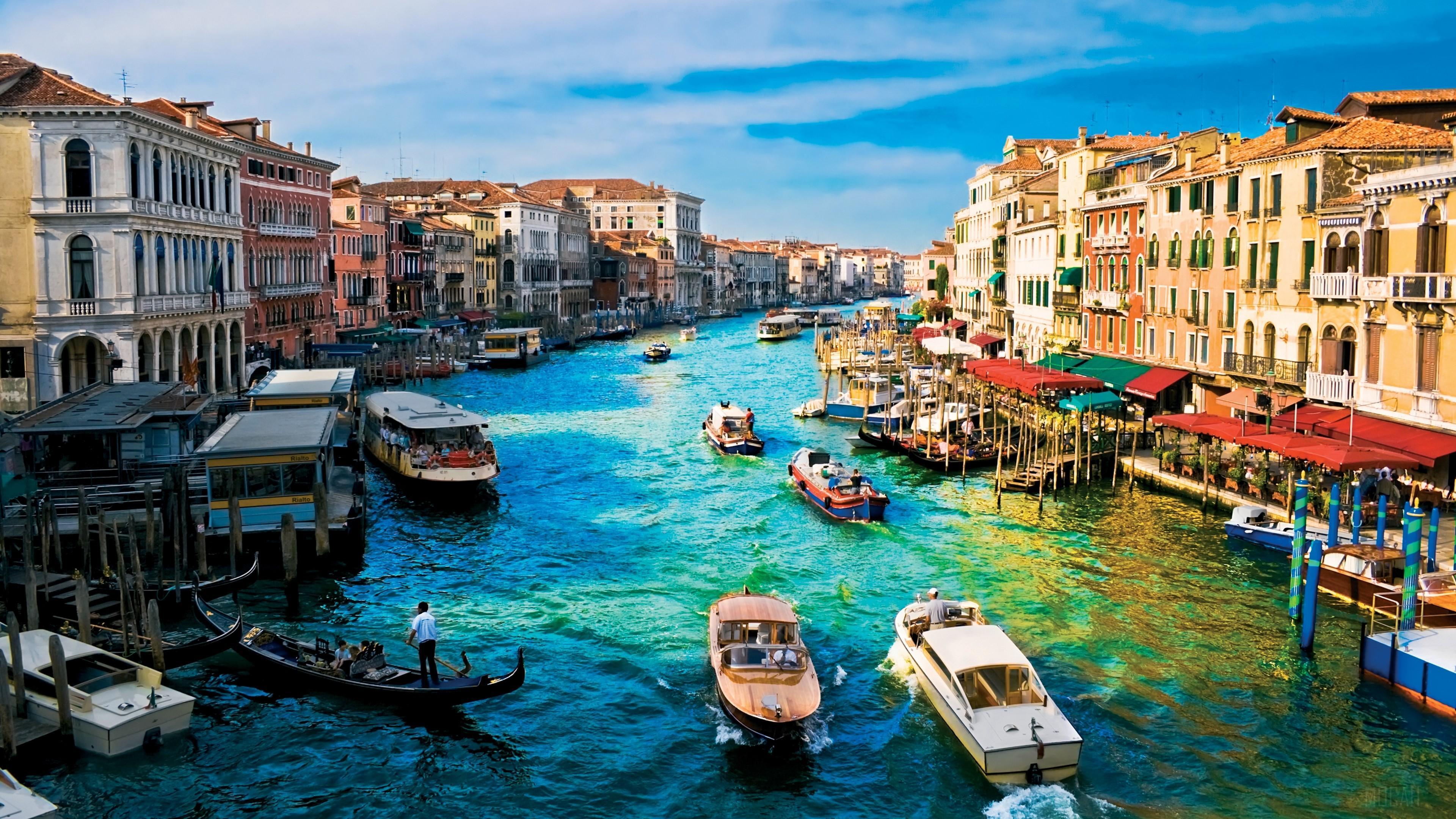 HD wallpaper, Italy, Boat, Grand Canal, City, Venice 4K, Canal