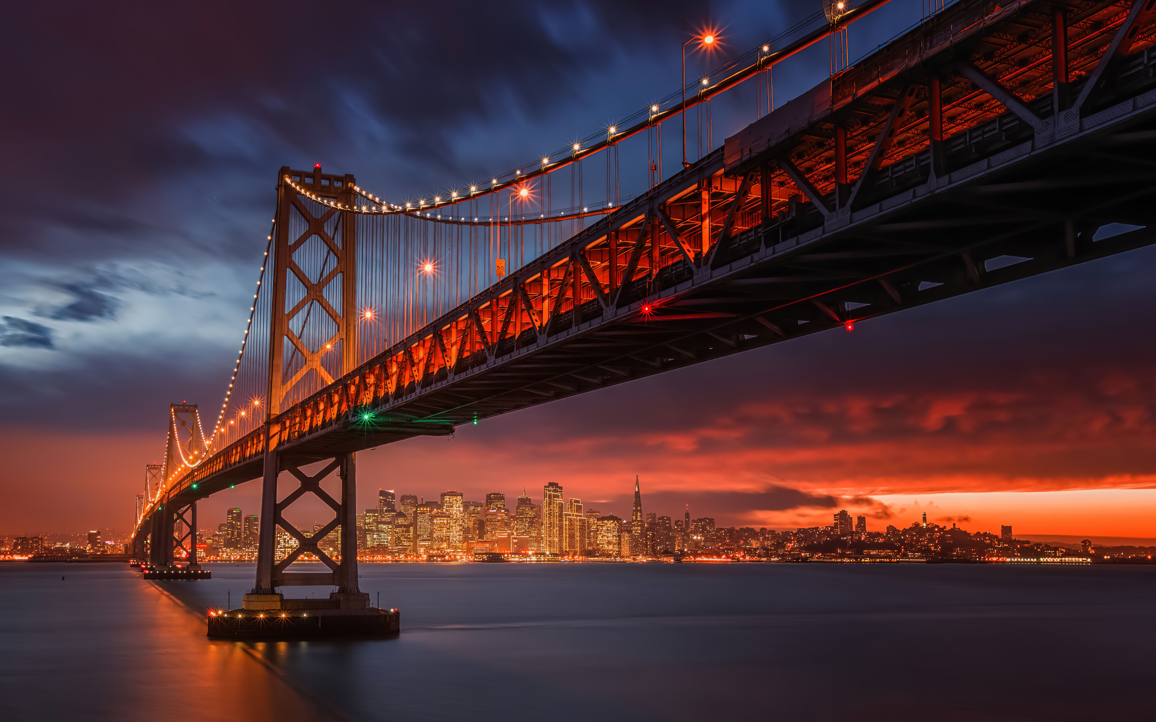HD wallpaper, California, Aesthetic, Sunset, Golden Gate Bridge, San Francisco, Cityscape, Night City