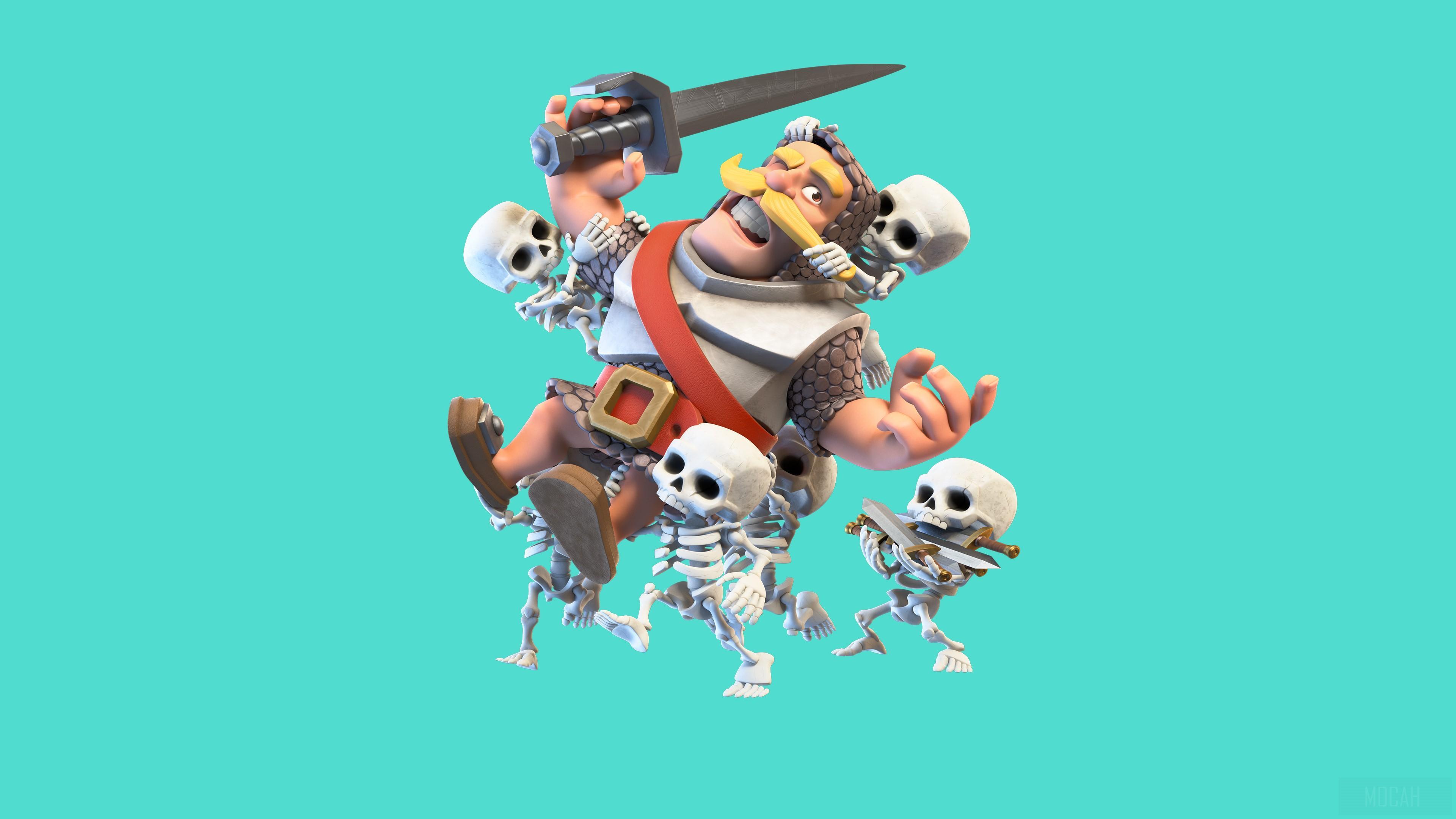 HD wallpaper, Clash Royale Knight And Skelton 4K